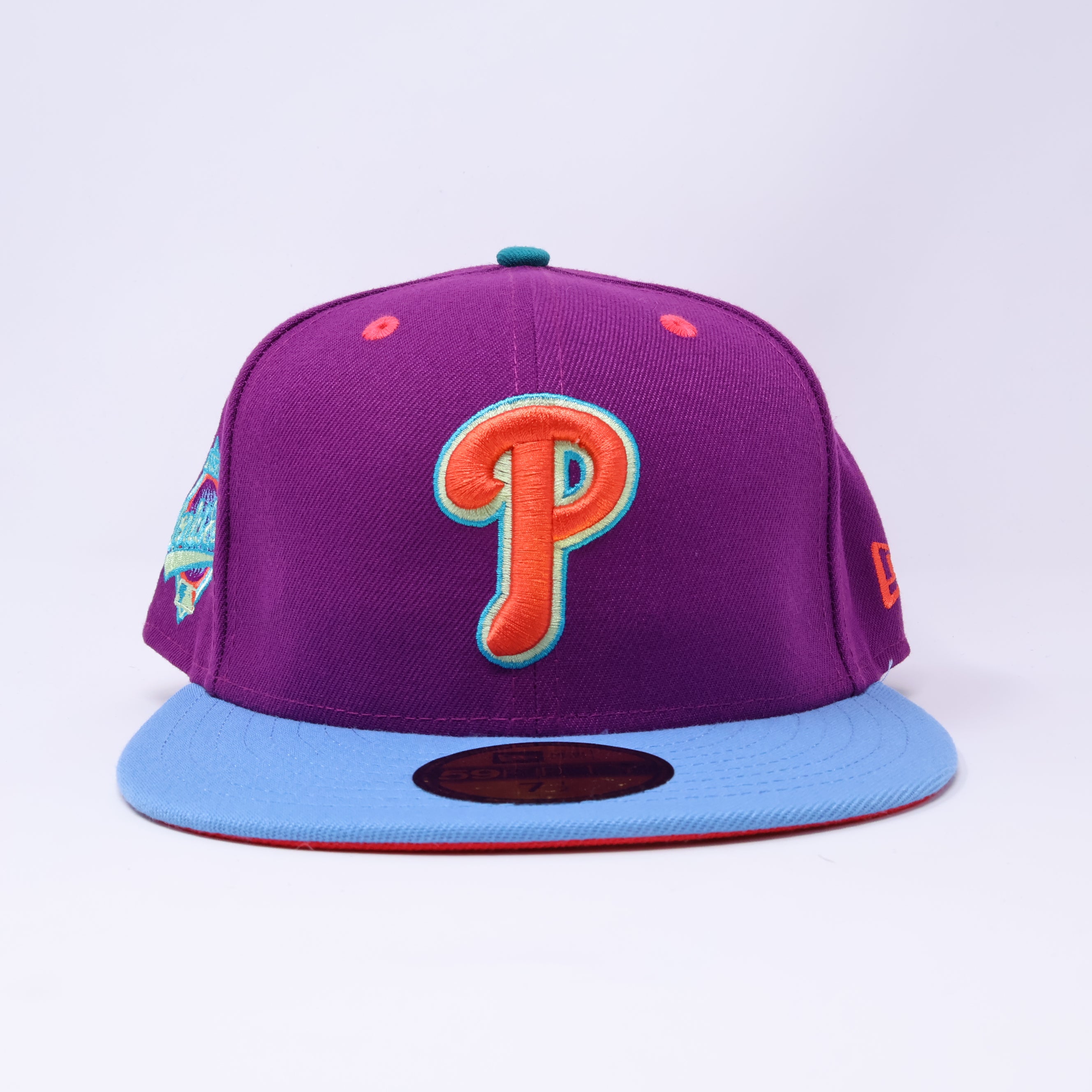 NWT 1/2 Purple Philadelphia Phillies 1998 World Series 59fifty New Era Fitted Hat Cap