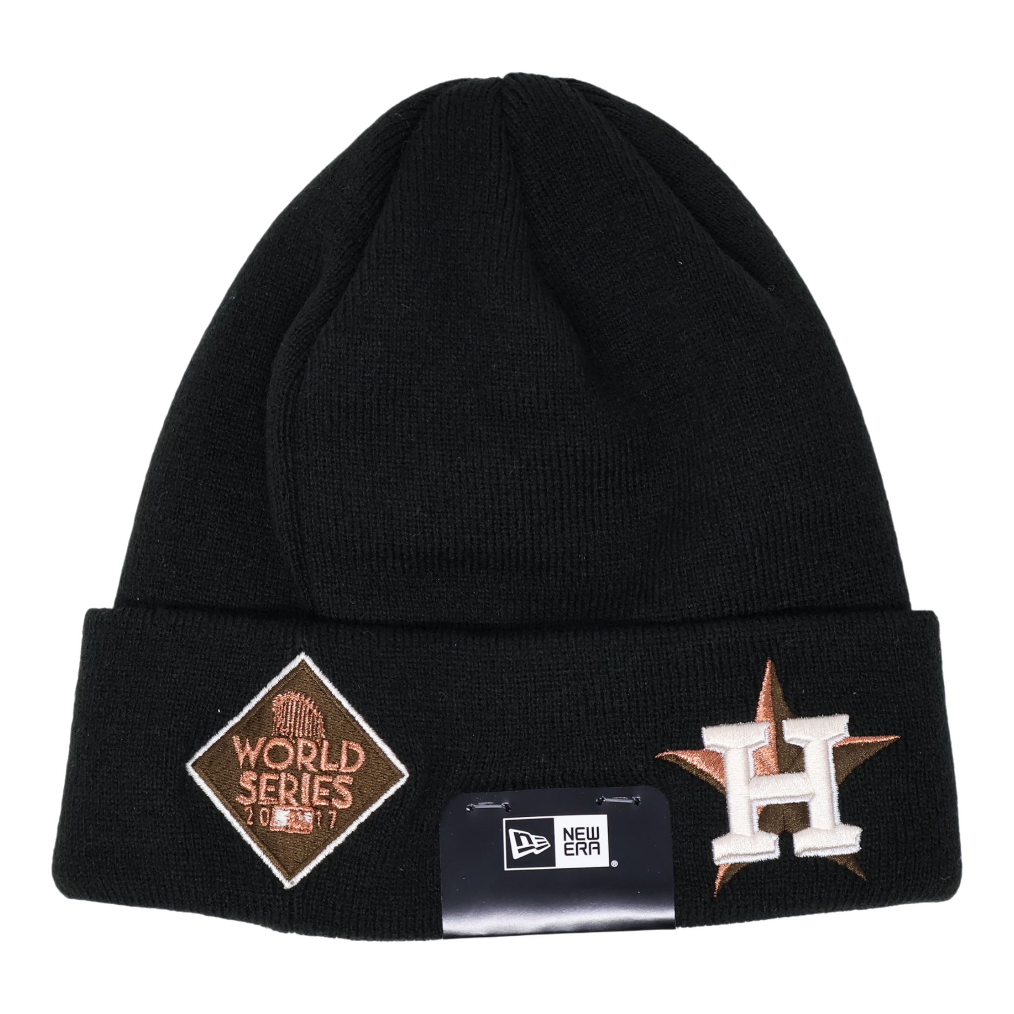 NWT Black Houston Astros 2017 World Series New Era Beanie Warm Knit