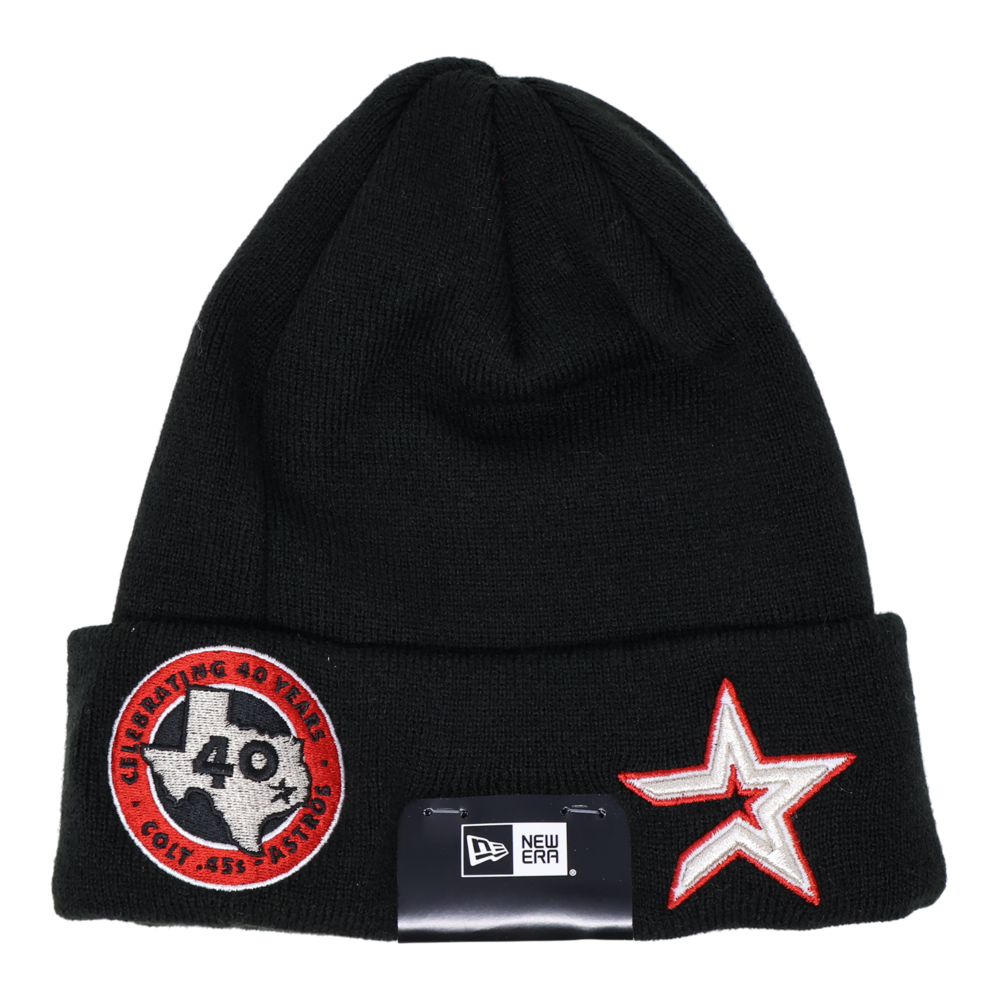 NWT Black Houston Astros 40th Anniversary New Era Beanie Warm Knit