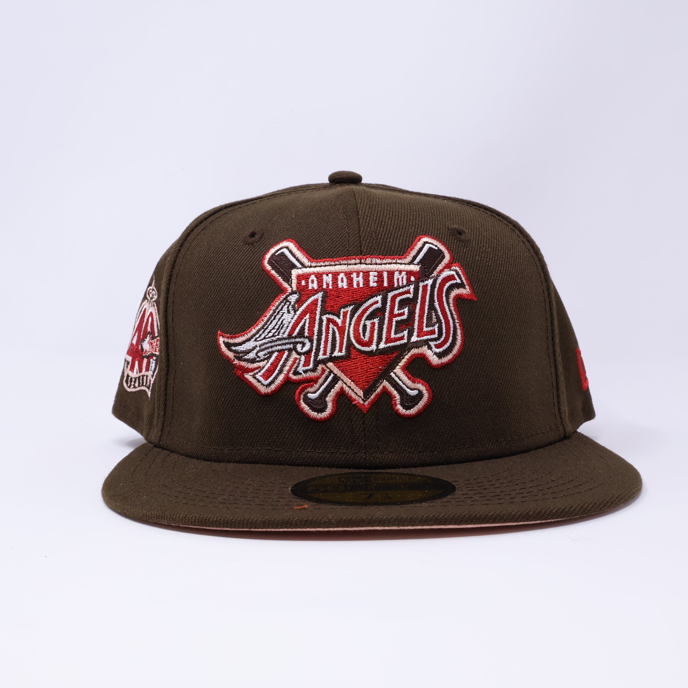 NWT 1/4 Brown Los Angeles Angels 40th Season 59fifty New Era Fitted Hat Cap