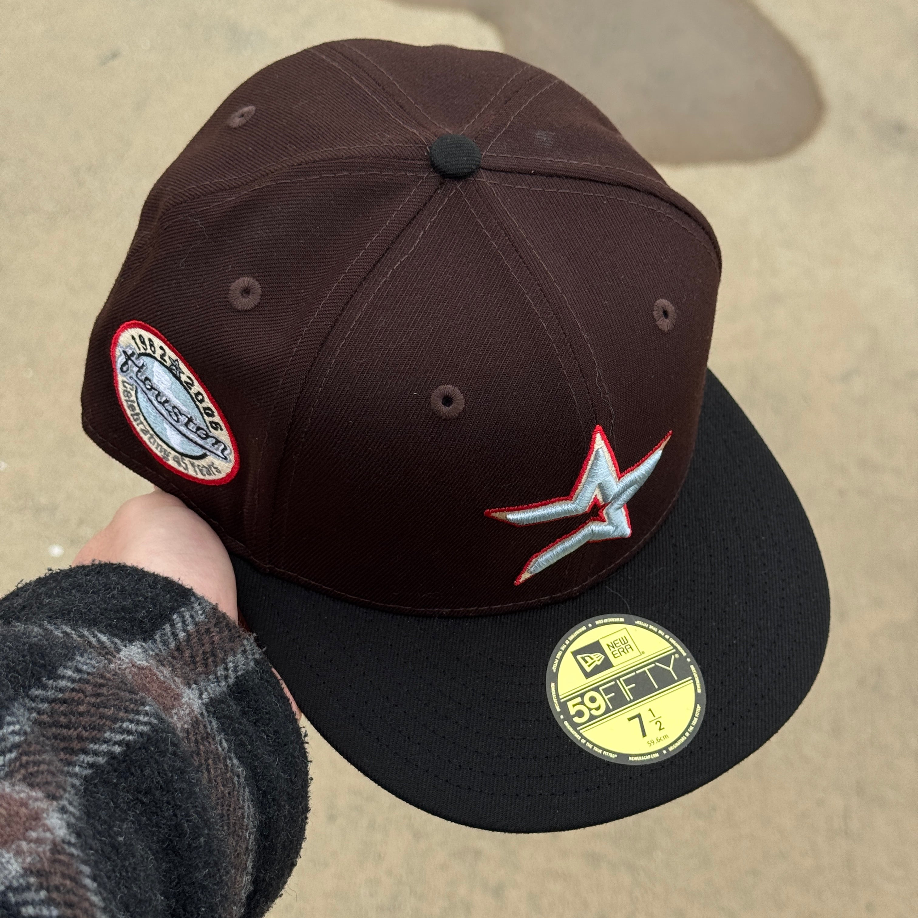 NWT 1/2 Brown Houston Astros Celebrating 45 Years 59fifty New Era Fitted Hat Cap