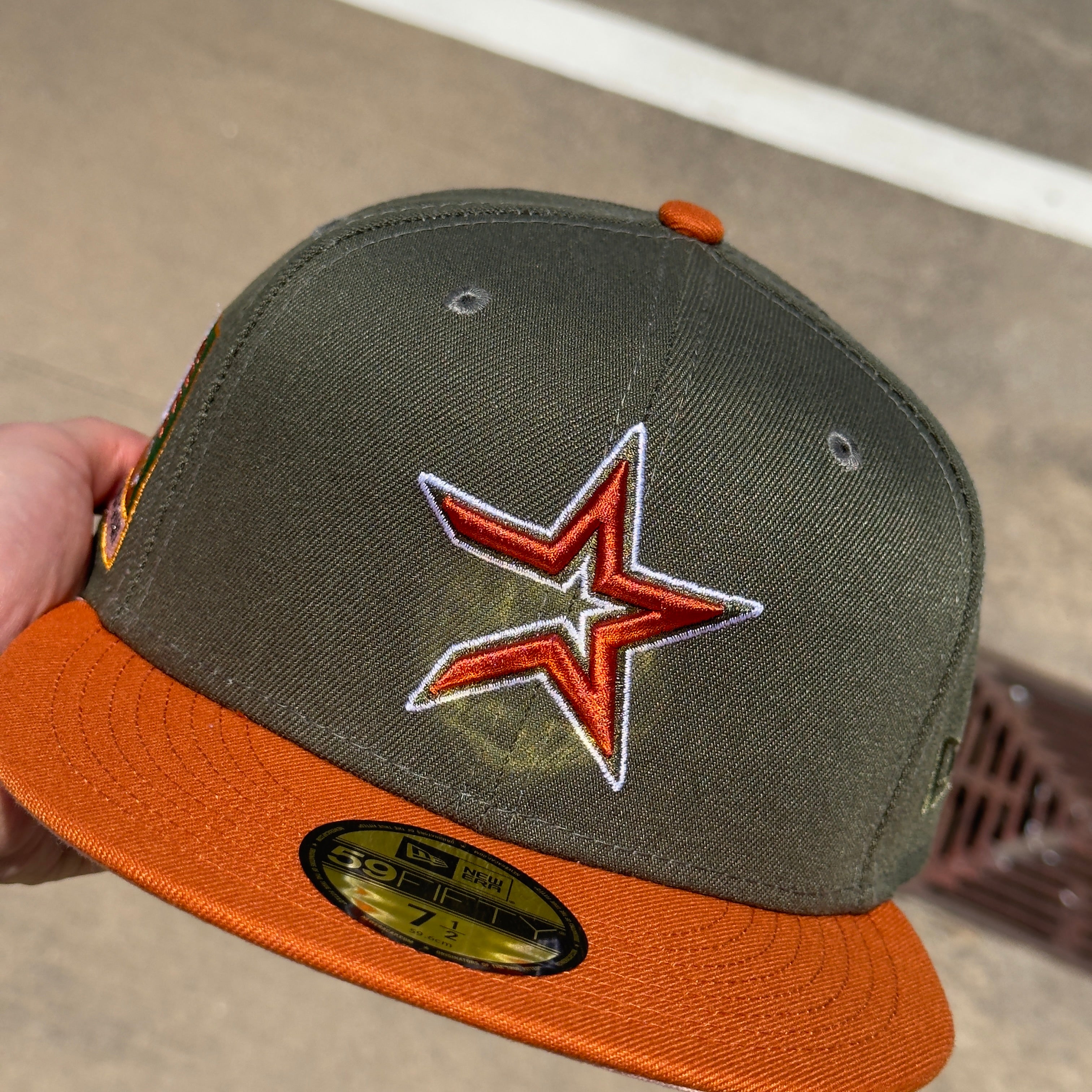 NEW Green Houston Astros 2000 Inaugural Orange 59fifty New Era Fitted Hat Cap