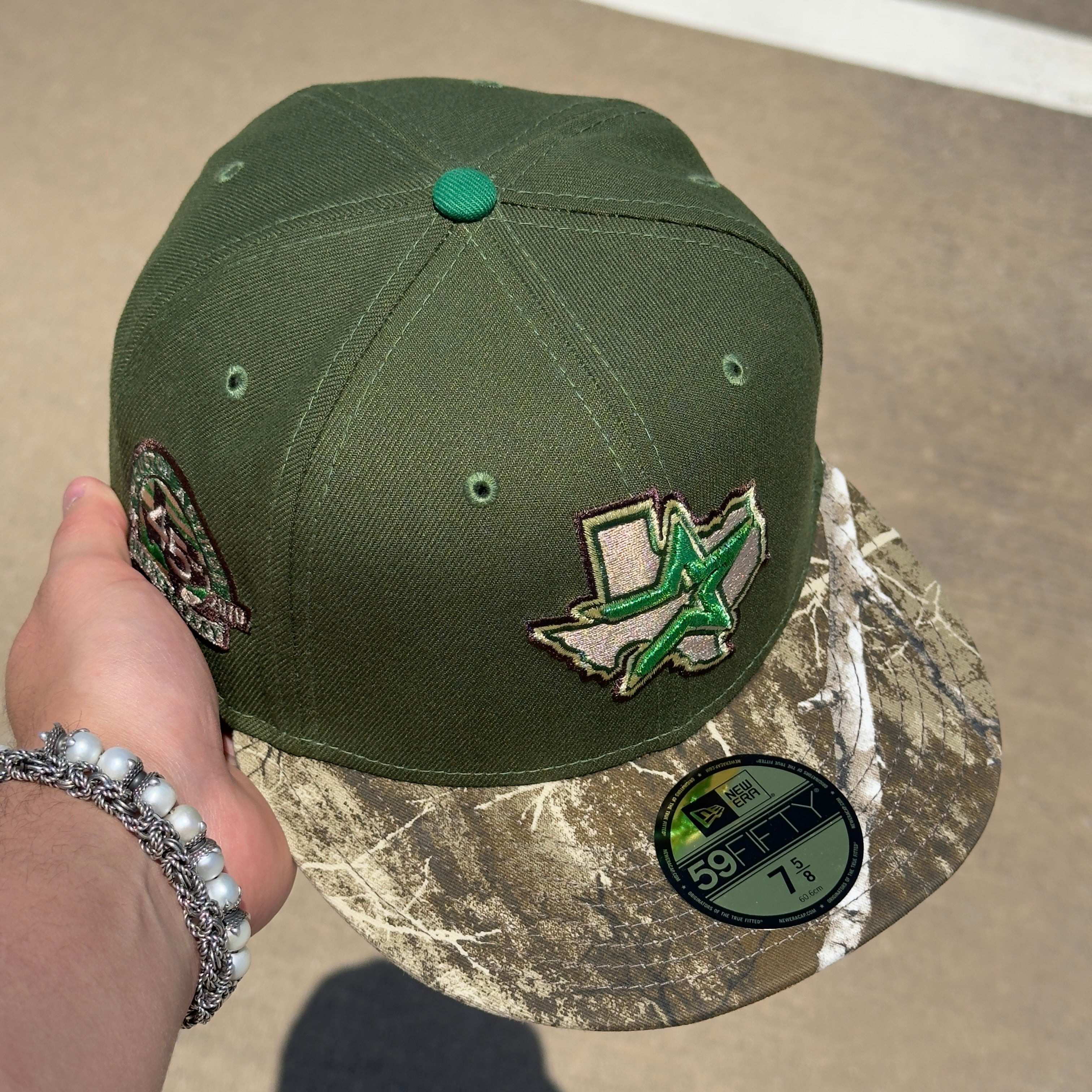 NEW 5/8 Realtree Green Houston Astros 45th Anniversary 59fifty New Era Fitted Hat Cap