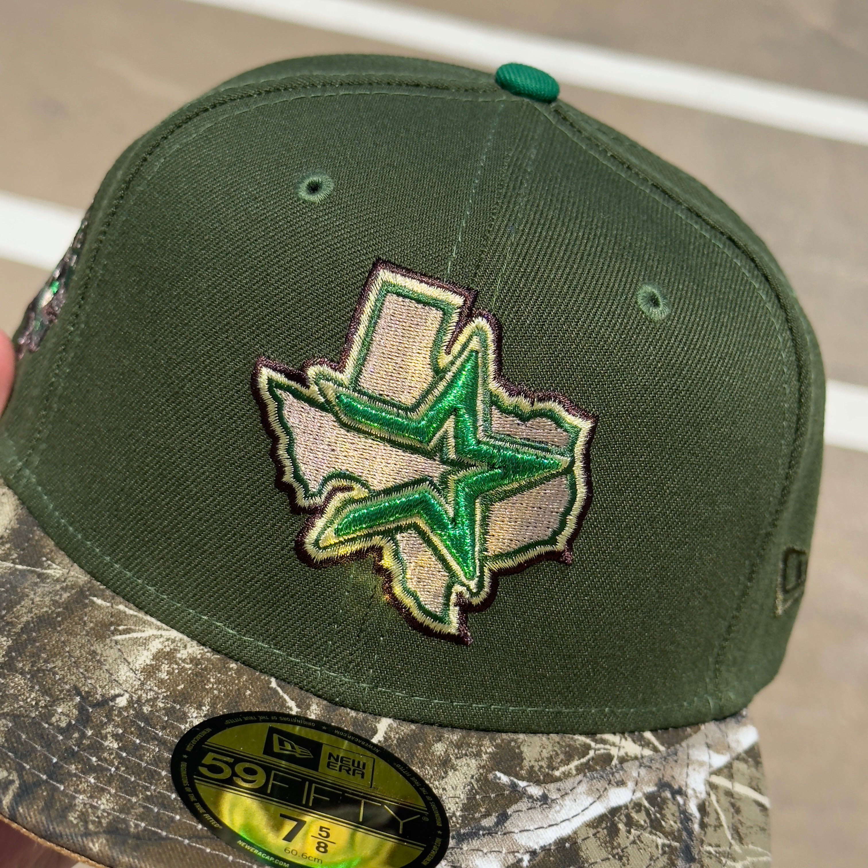 NEW 5/8 Realtree Green Houston Astros 45th Anniversary 59fifty New Era Fitted Hat Cap