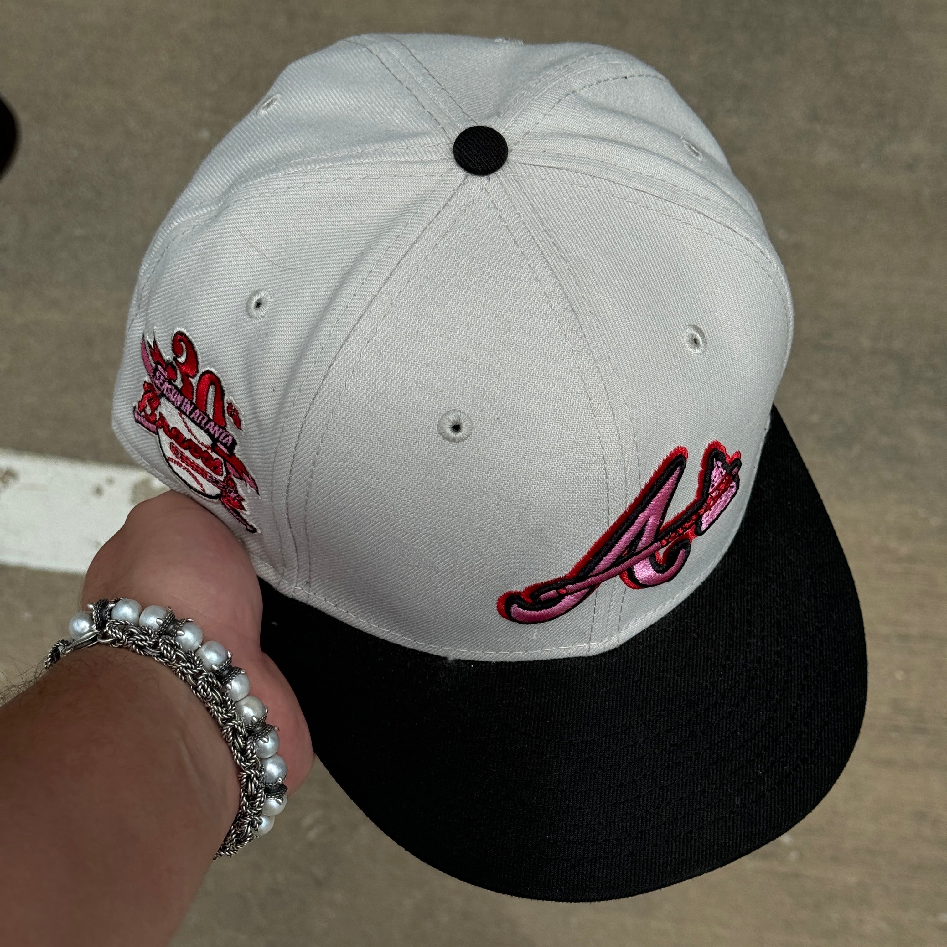 USED 8 Stone Atlanta Braves 30th Season 59fifty New Era Fitted Hat Cap