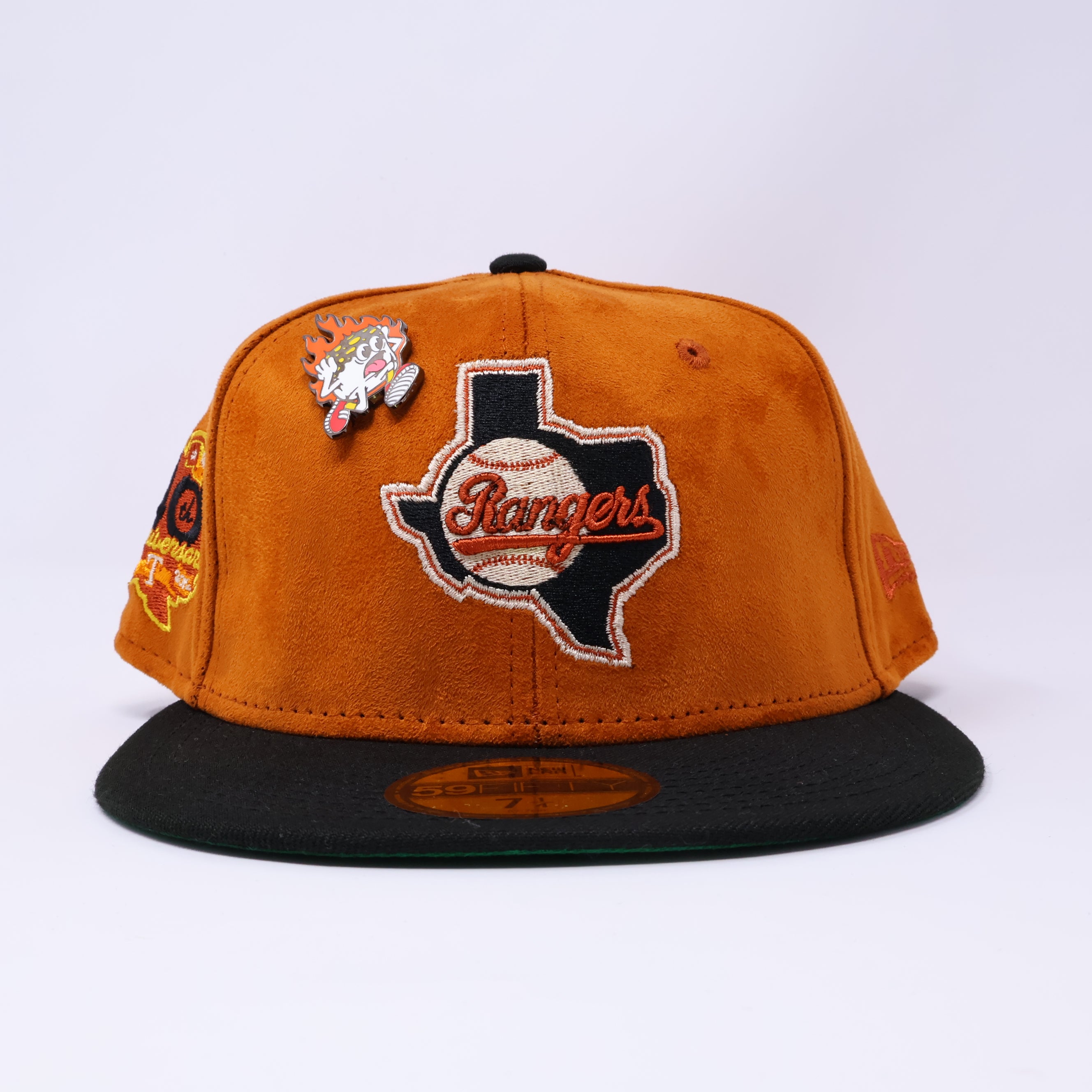 NWT 1/4 Orange Dallas Texas Rangers 40th Anniversary 59fifty New Era Fitted Hat Cap