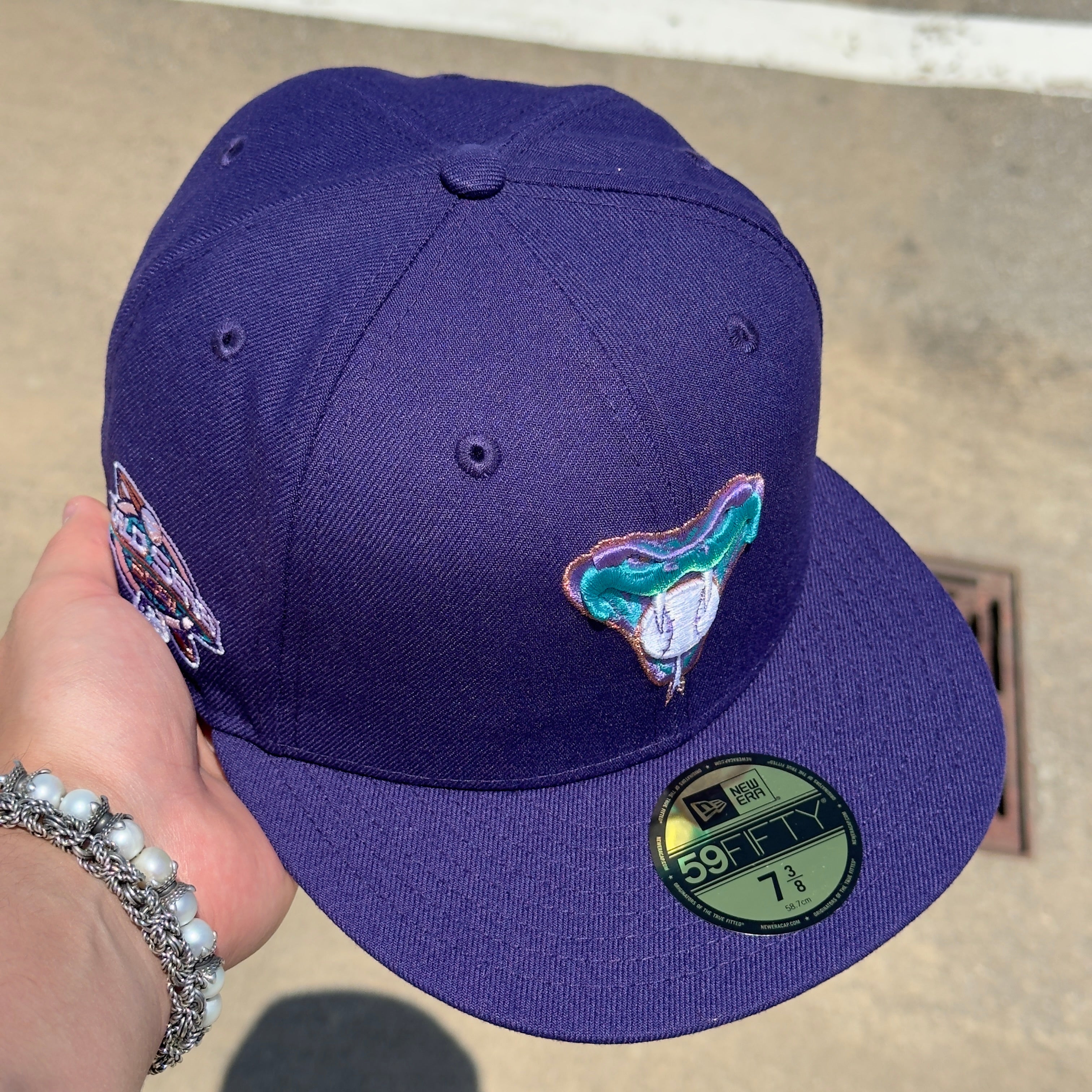 NEW Purple Arizona Diamondbacks World Series 2001 59fifty New Era Fitted Hat Cap