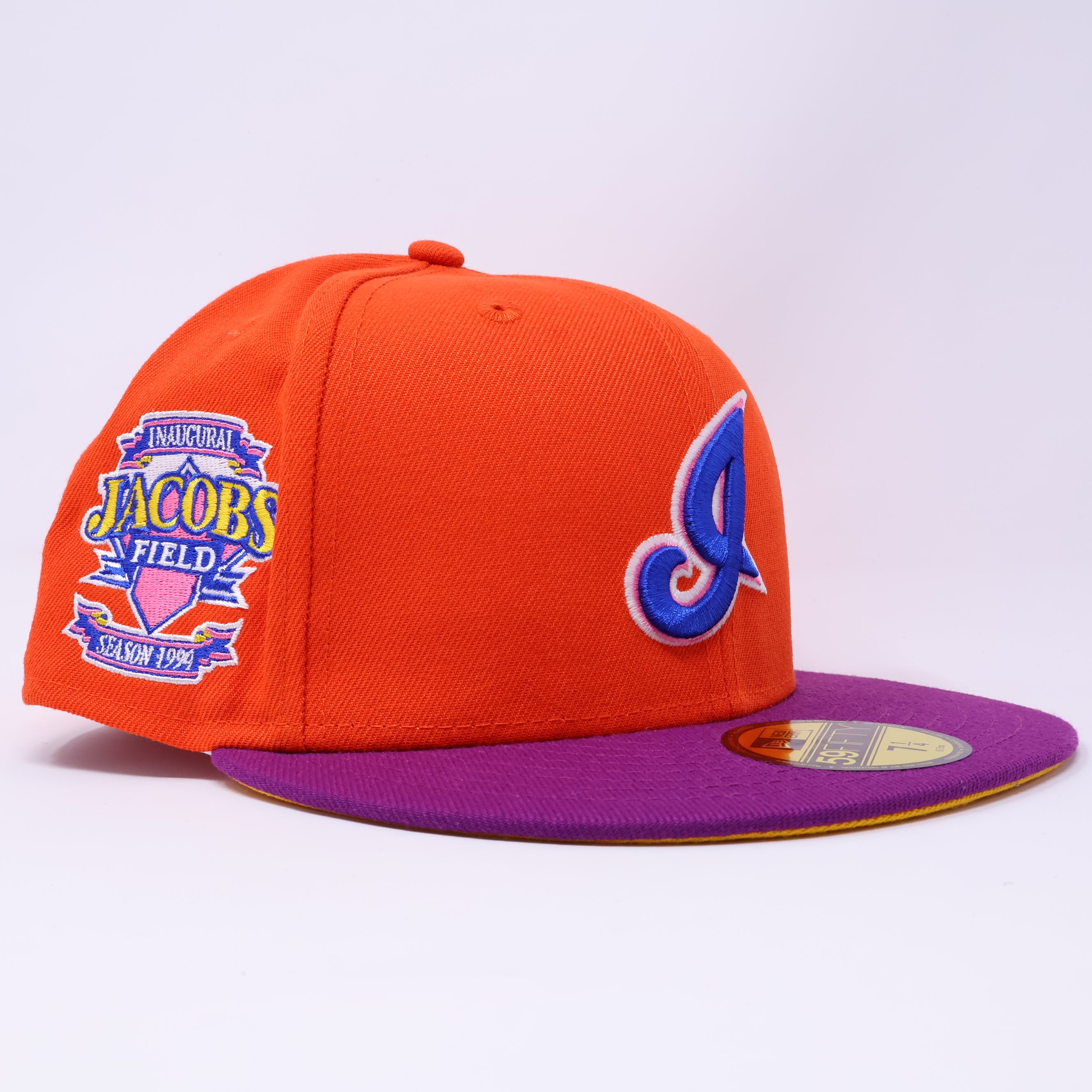 NWT 1/4 Orange Cleveland Indians Jacobs Field 59fifty New Era Fitted Hat Cap