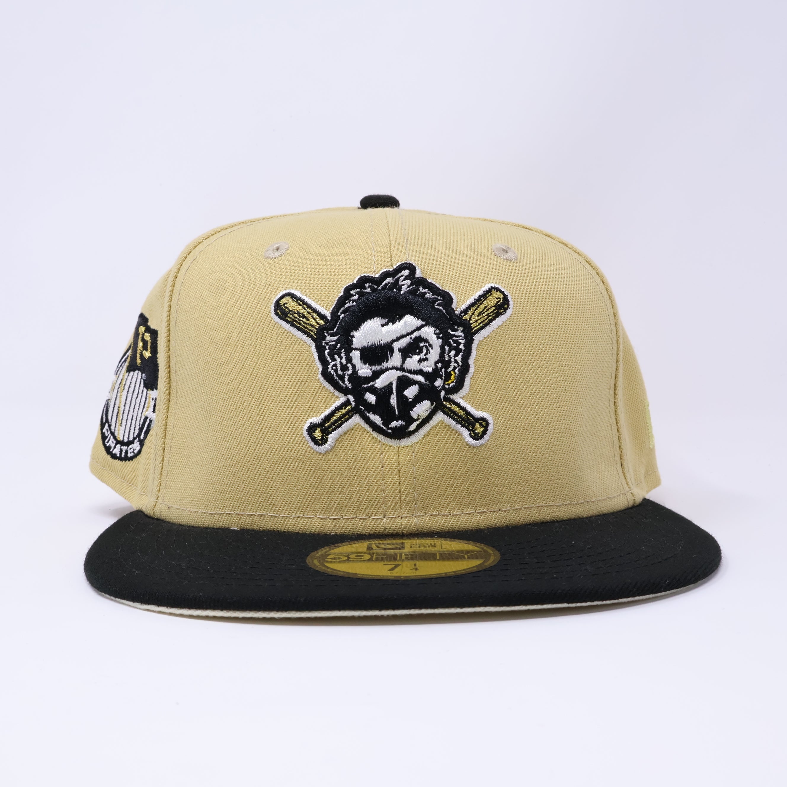 NEW 1/4 Khaki Pittsburg Pirates Flag Logo 59fifty New Era Fitted Hat Cap