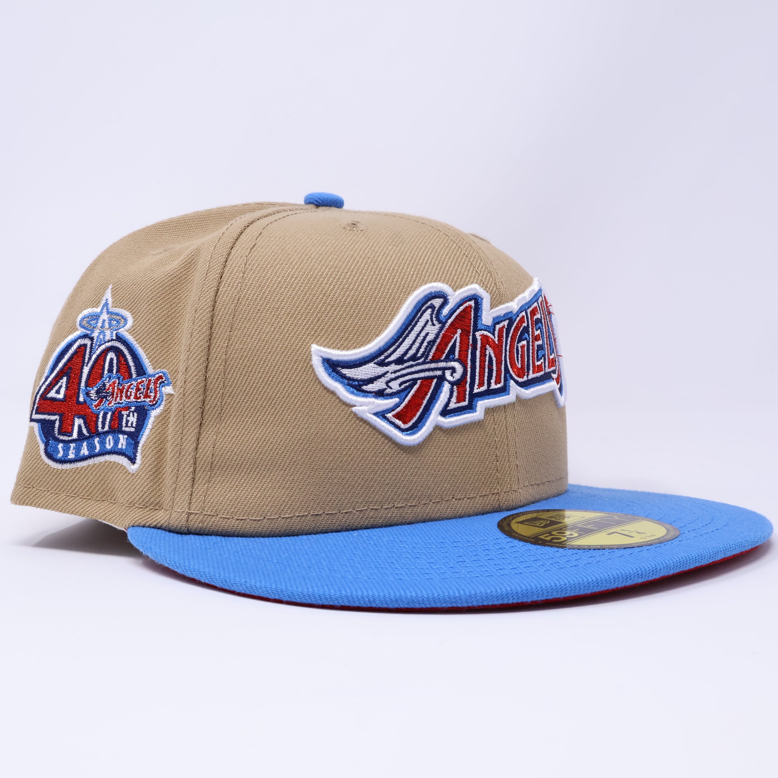 NWT 1/4 Khaki Los Angeles Angels 50th Anniversary 59fifty New Era Fitted Hat Cap