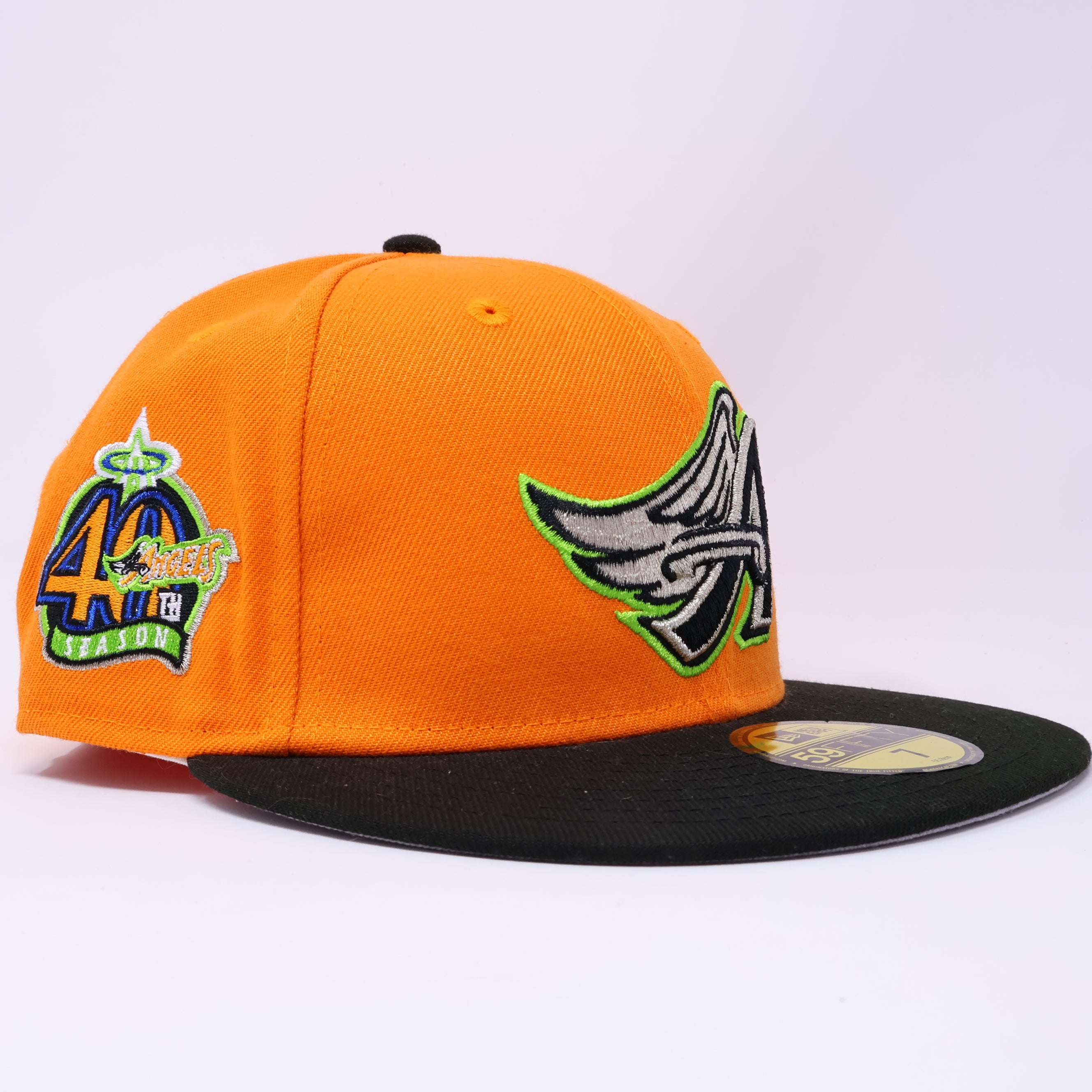 NWT 7 Orange Los Angeles Angels 40th Season 59fifty New Era Fitted Hat Cap