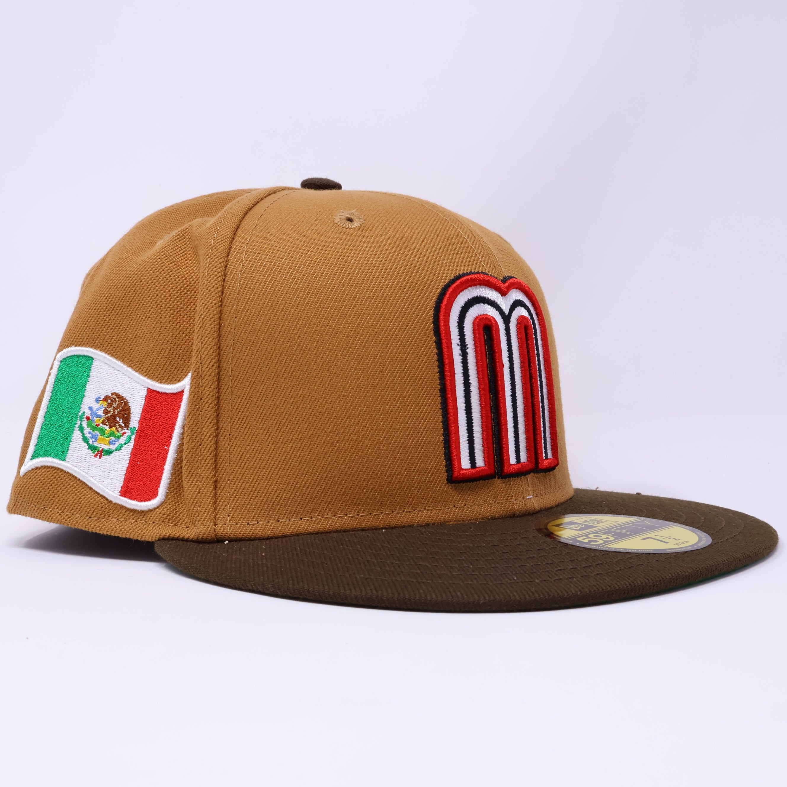 NEW 1/2 Khaki Mexico WBC Mexican Flag 59fifty New Era Fitted Hat Cap