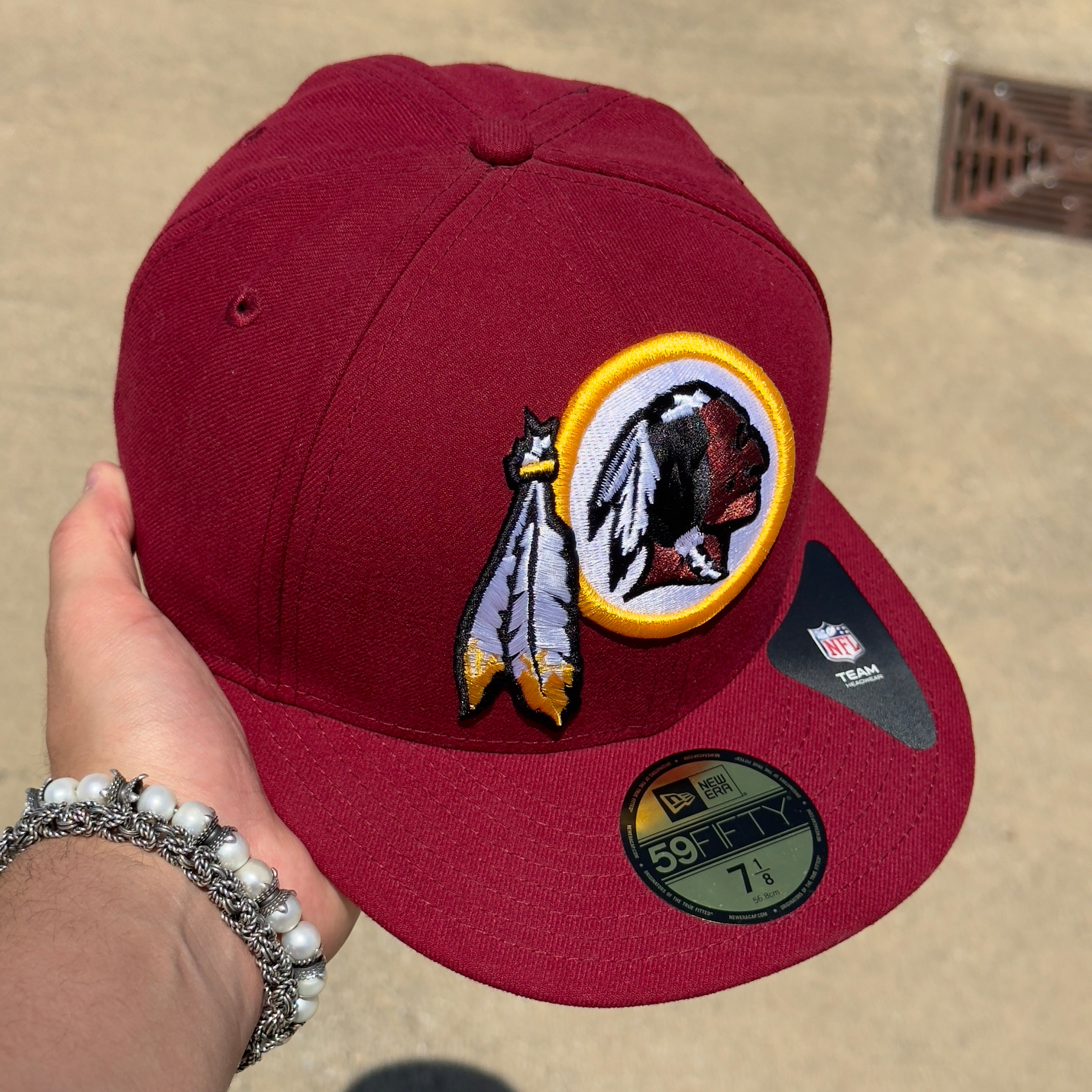 NEW Maroon 7 1/8 Washington Commanders Redskins NFL 59fifty New Era Fitted Hat Cap