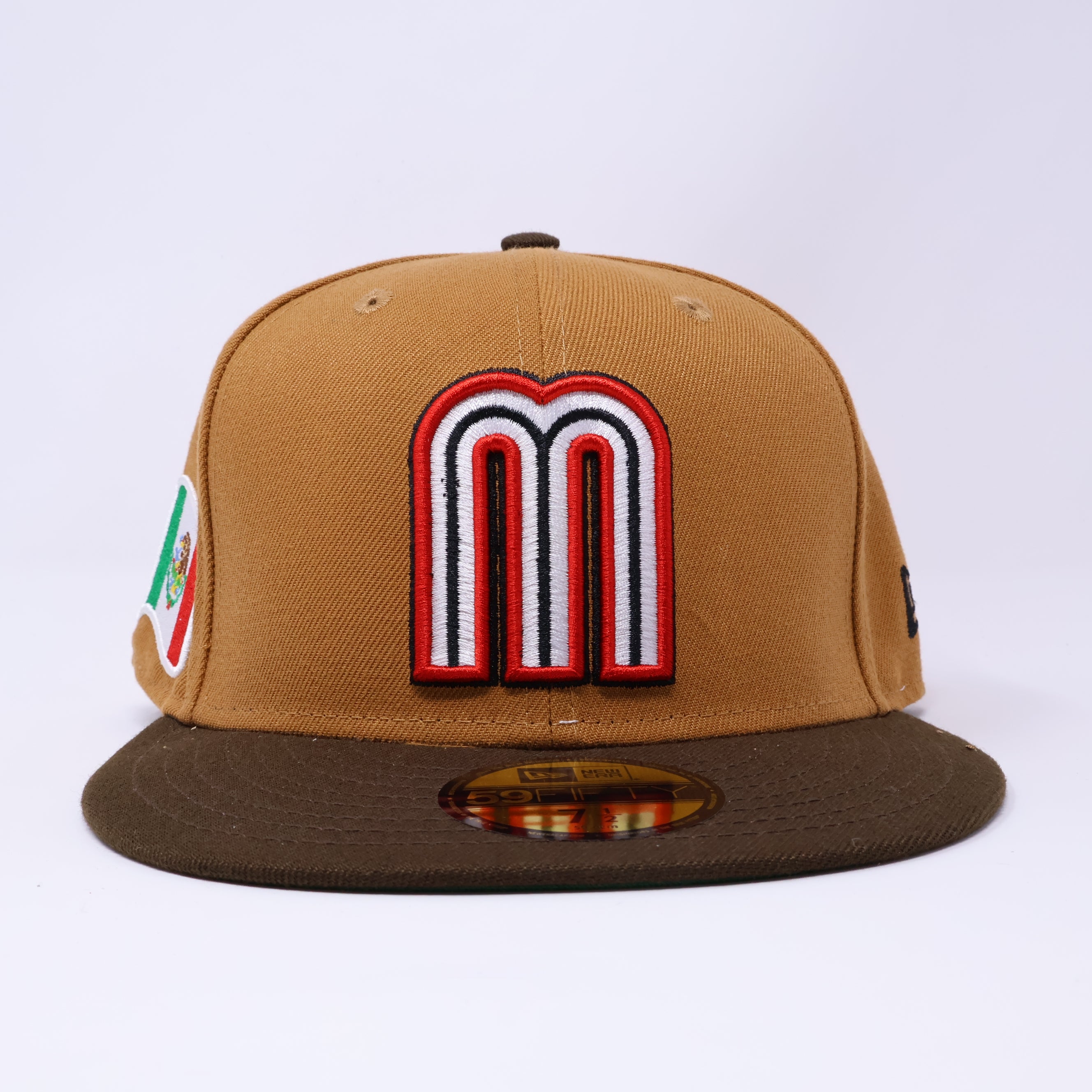 NEW 1/2 Khaki Mexico WBC Mexican Flag 59fifty New Era Fitted Hat Cap