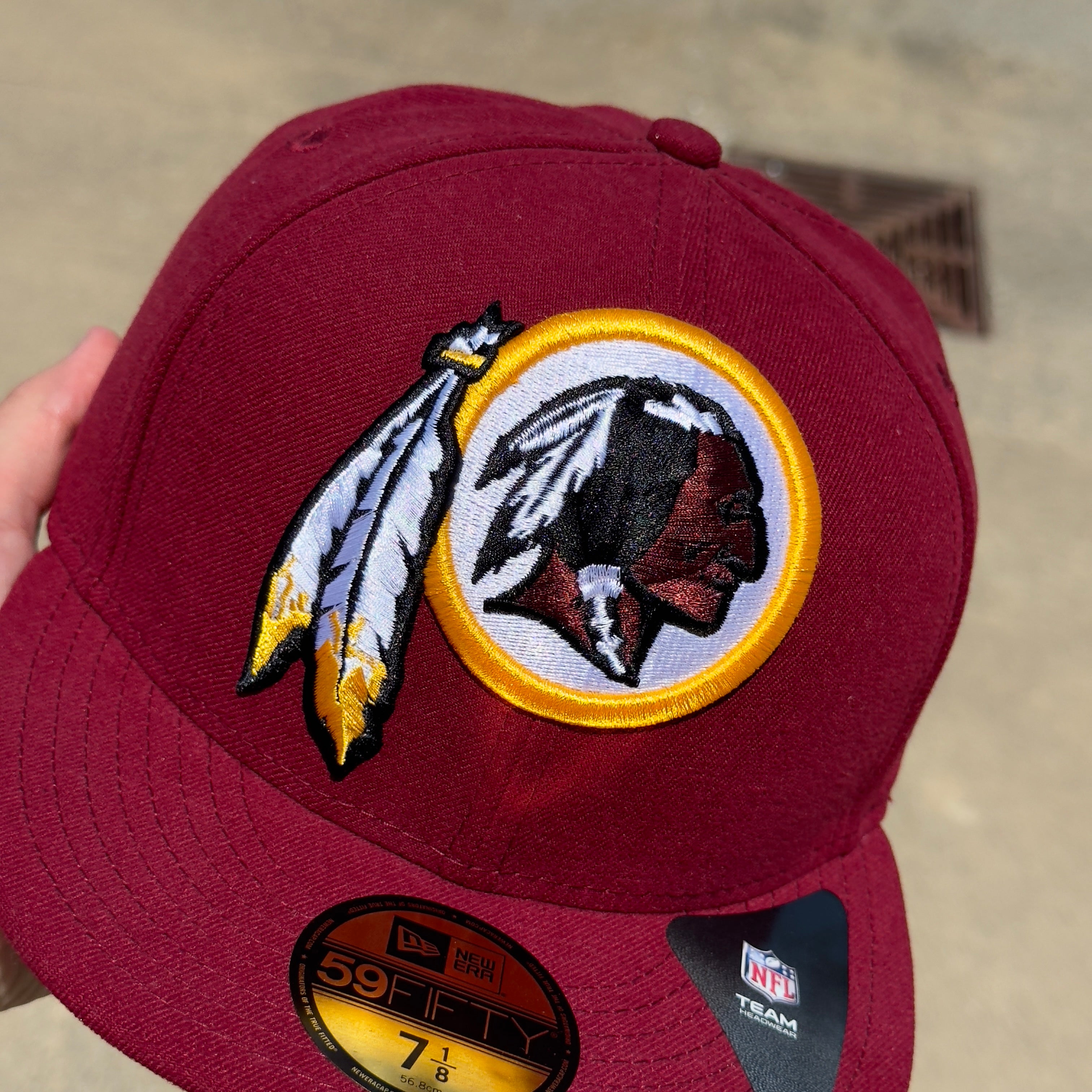 NEW Maroon 7 1/8 Washington Commanders Redskins NFL 59fifty New Era Fitted Hat Cap