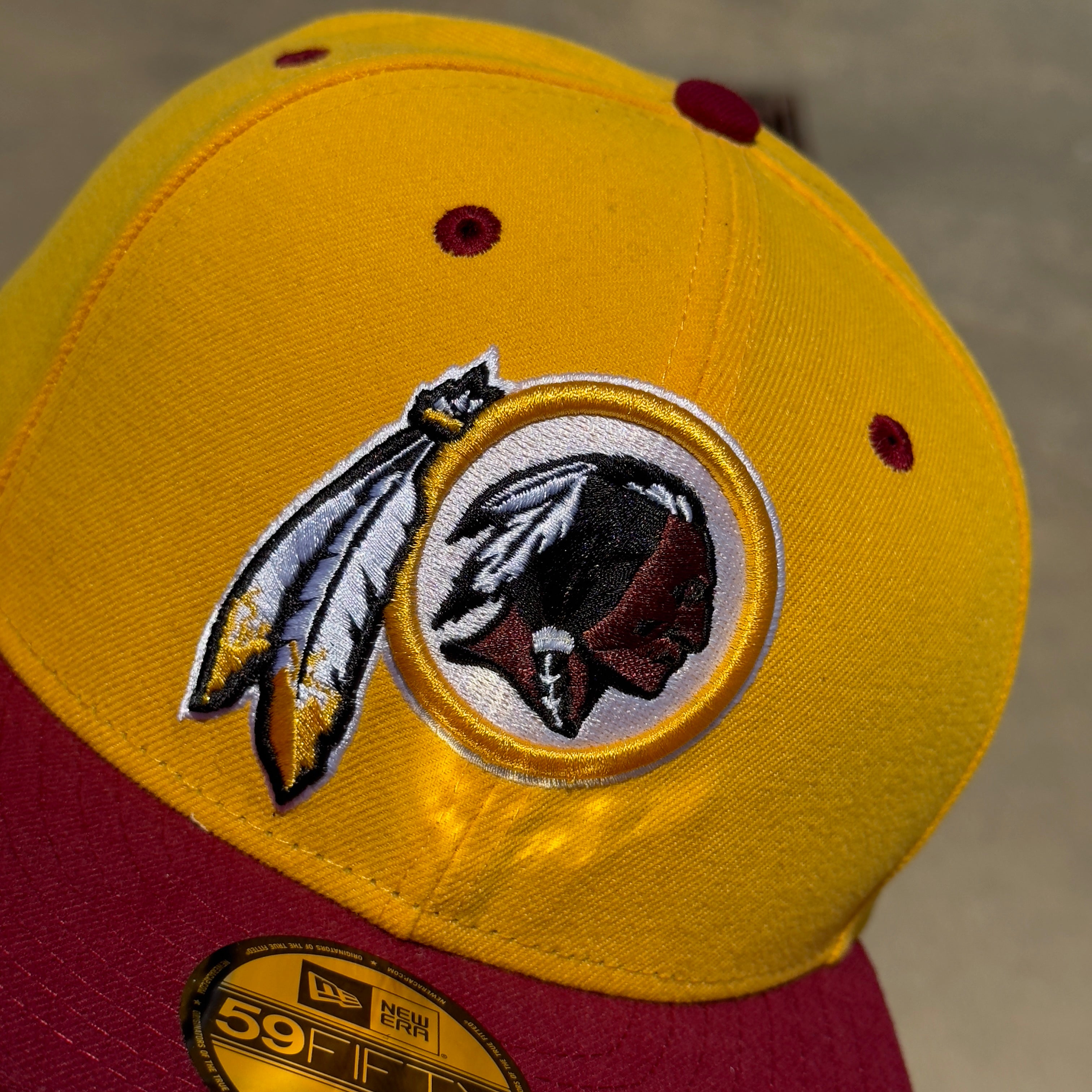 NEW 7 1/8 Yellow Washington Commanders Redskins NFL 59fifty New Era Fitted Hat Cap