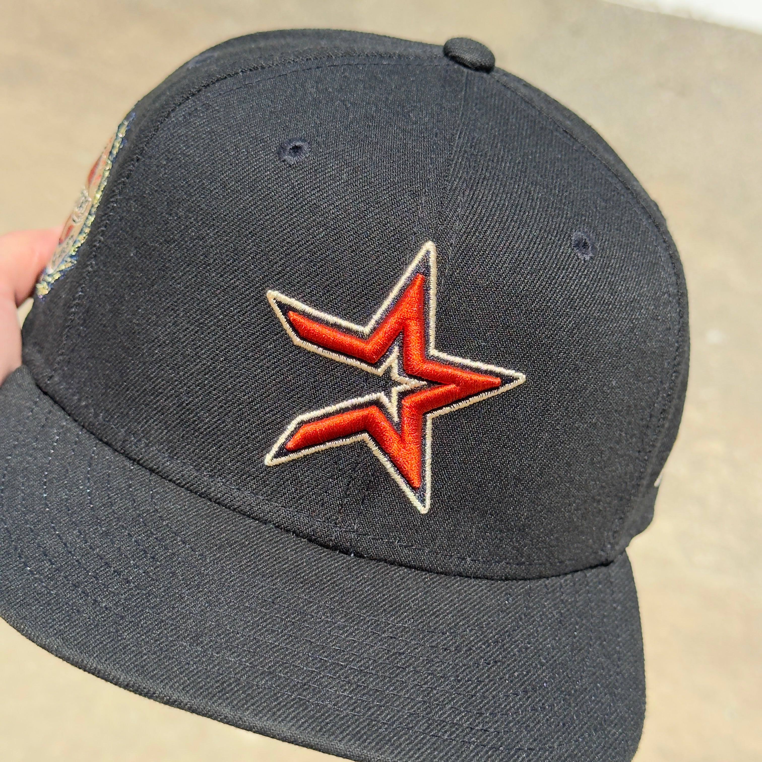 1/2 USED Black Houston Astros Celebrating 45 Years 59fifty New Era Fitted Hat Cap