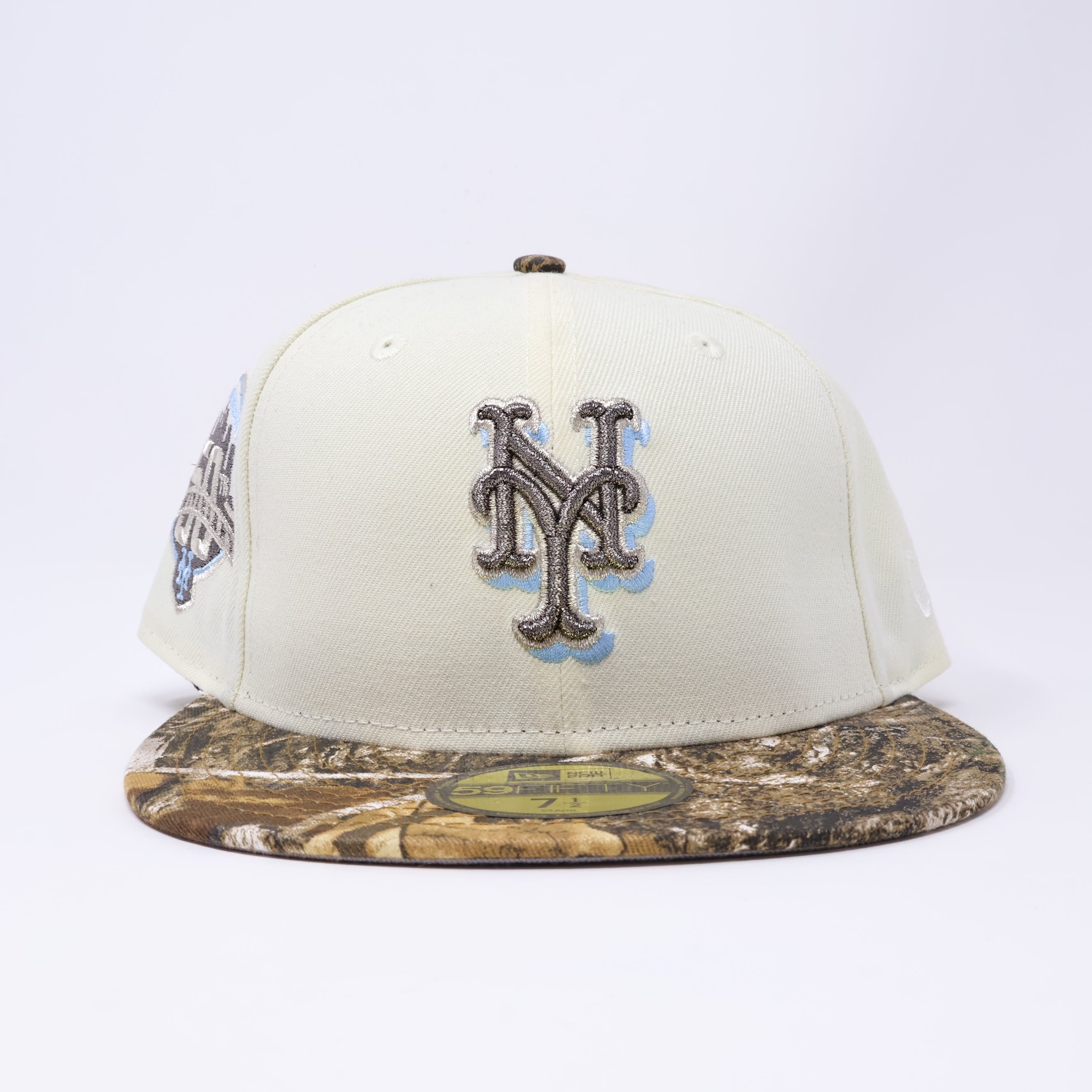 NWT 1/2 Chrome New York Mets 50th Anniversary  59fifty New Era Fitted Hat Cap