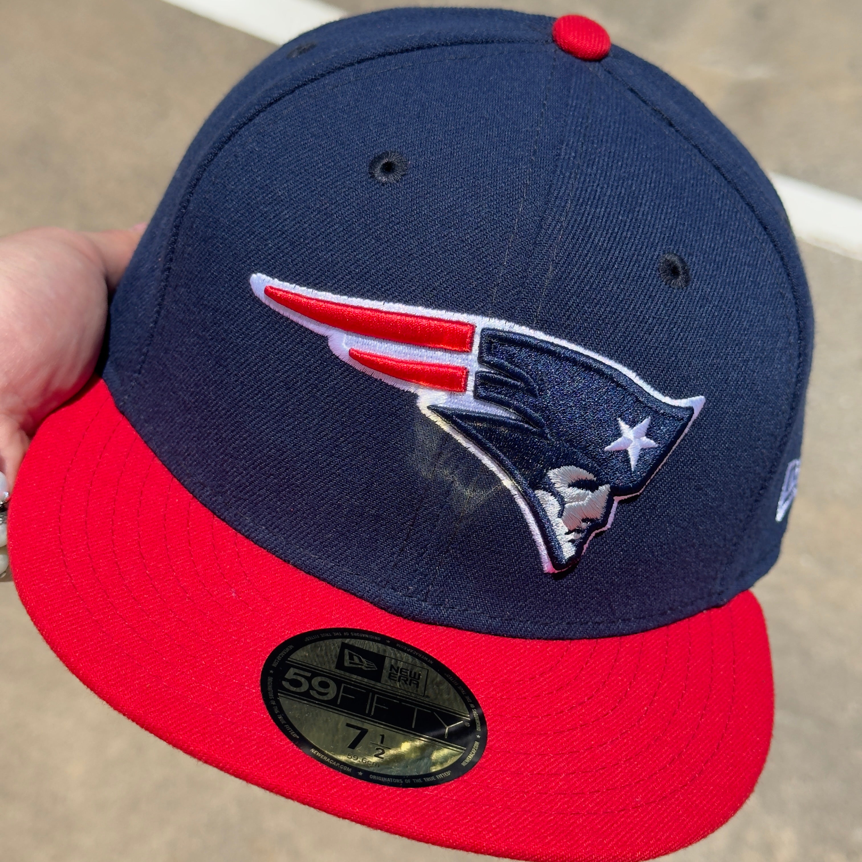 NEW 7 1/2 Navy New England Patriots NFL Onfield 59fifty New Era Fitted Hat Cap