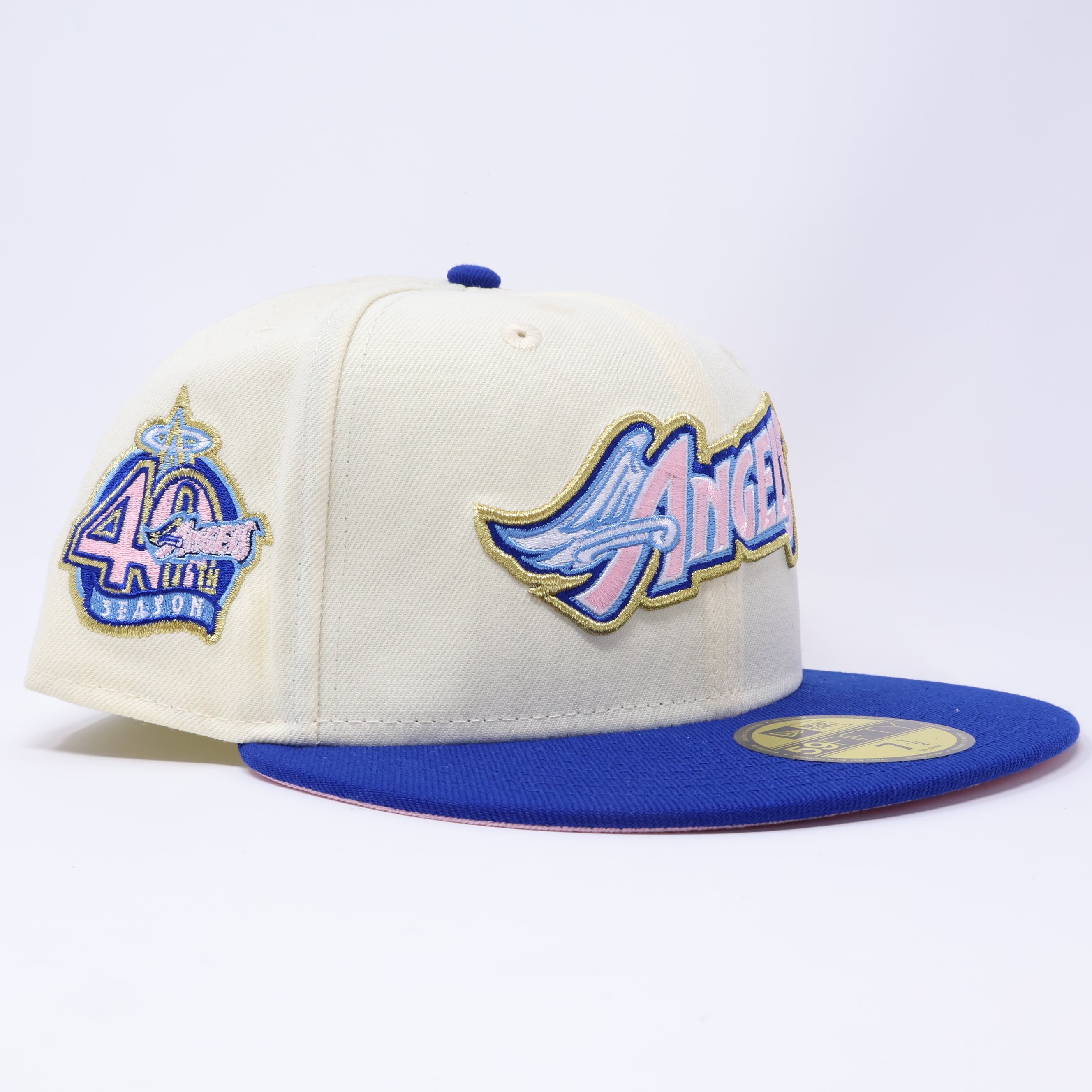 NWT 1/2 Chrome Los Angeles Angels 40th Season 59fifty New Era Fitted Hat Cap