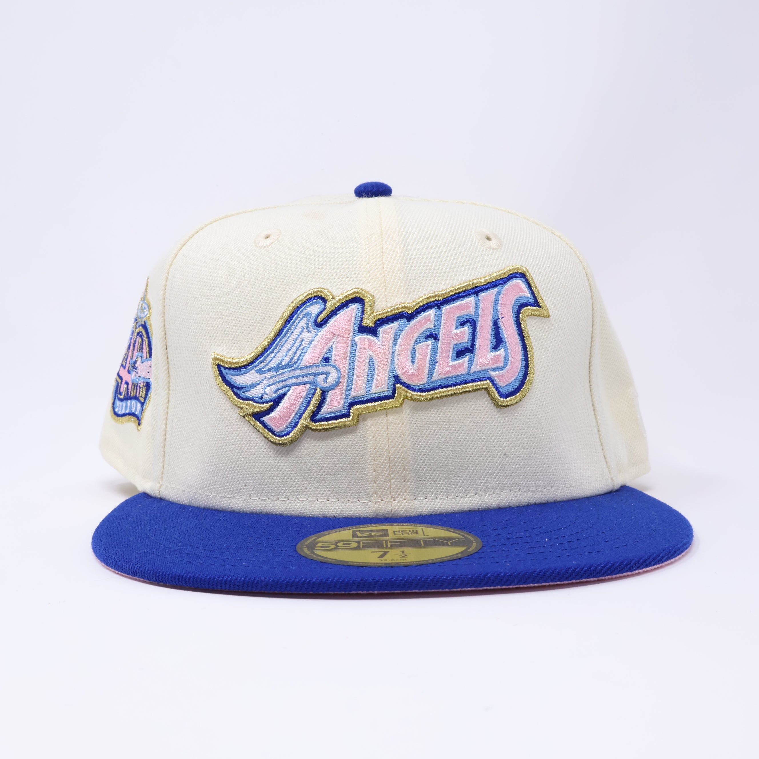 NWT 1/2 Chrome Los Angeles Angels 40th Season 59fifty New Era Fitted Hat Cap