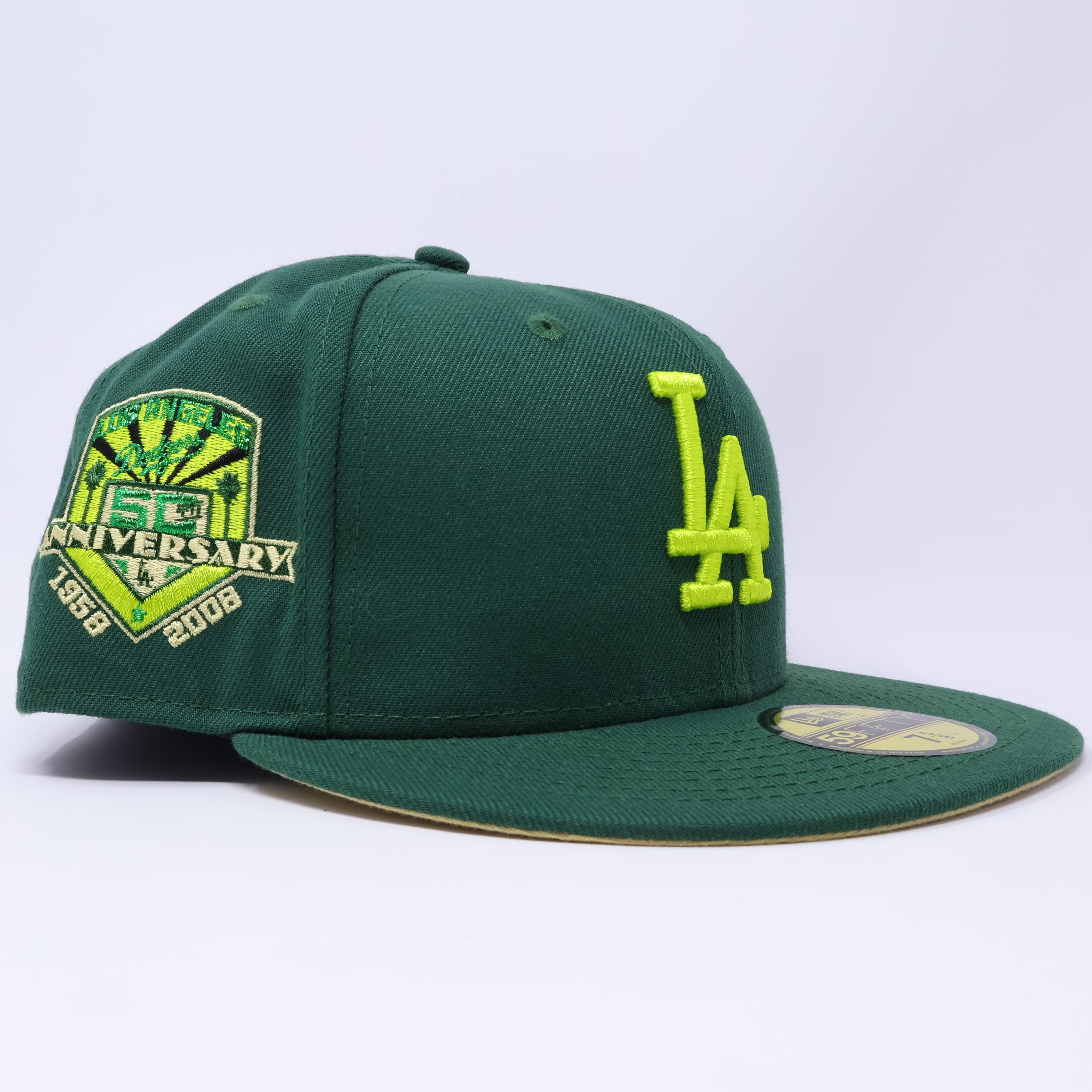 NWT Green Los Angeles Dodgers 50th Anniversary 59fifty New Era Fitted Hat Cap