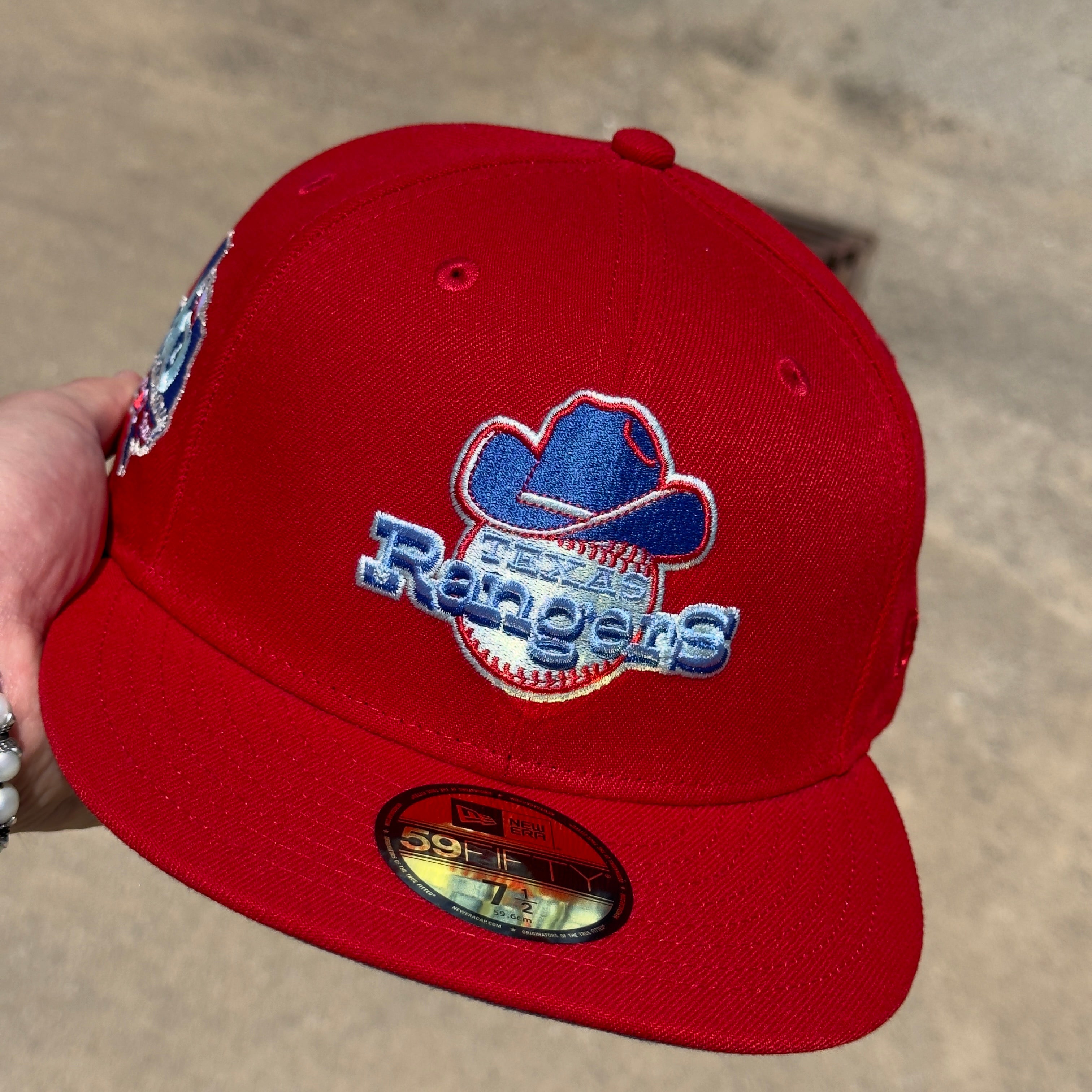 1/2 NEW Red Dallas Texas Rangers 40th Anniversary Hatclub 59fifty New Era Fitted Hat Cap