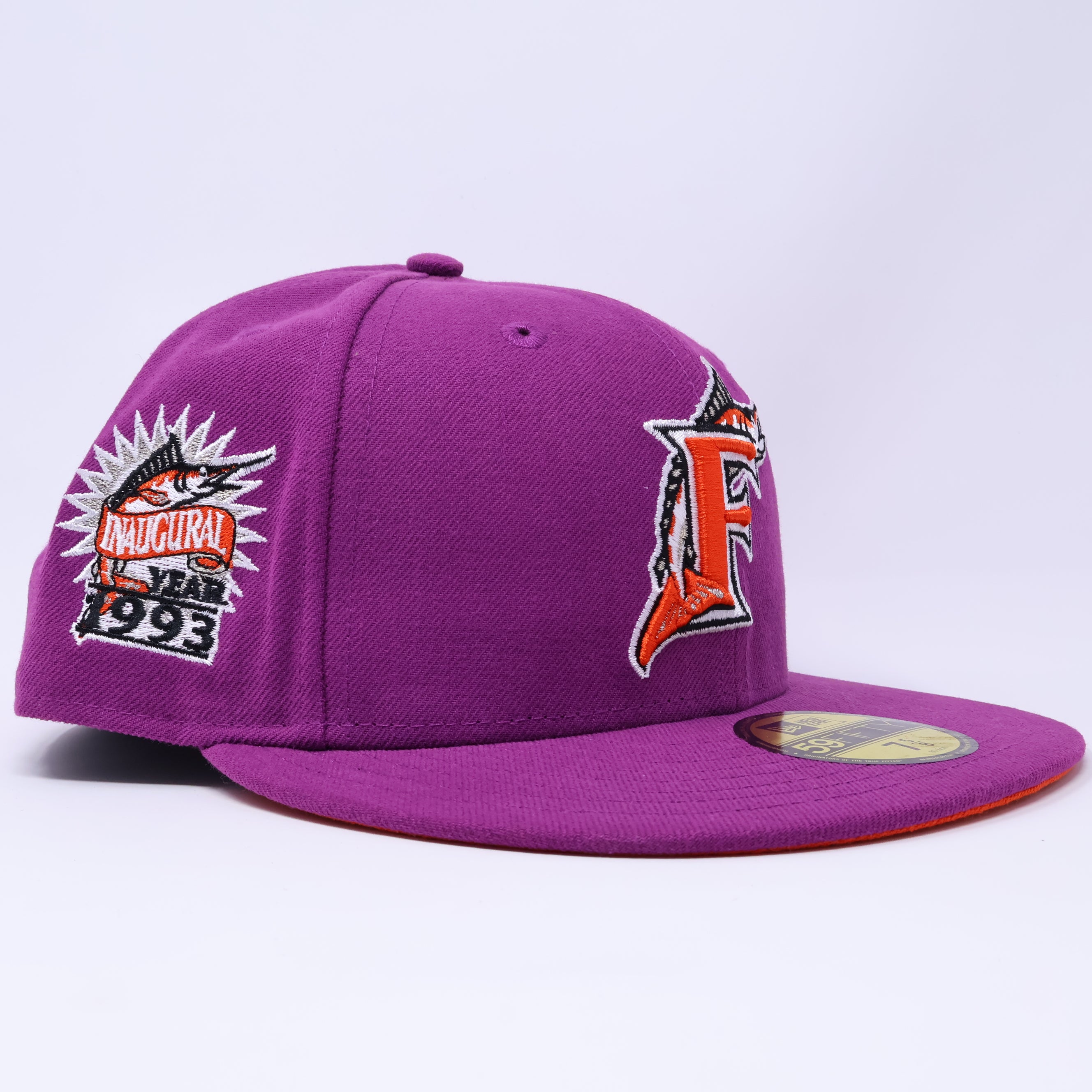 NWT Purple Florida Marlins 1993 Inaugural 59fifty New Era Fitted Hat Cap