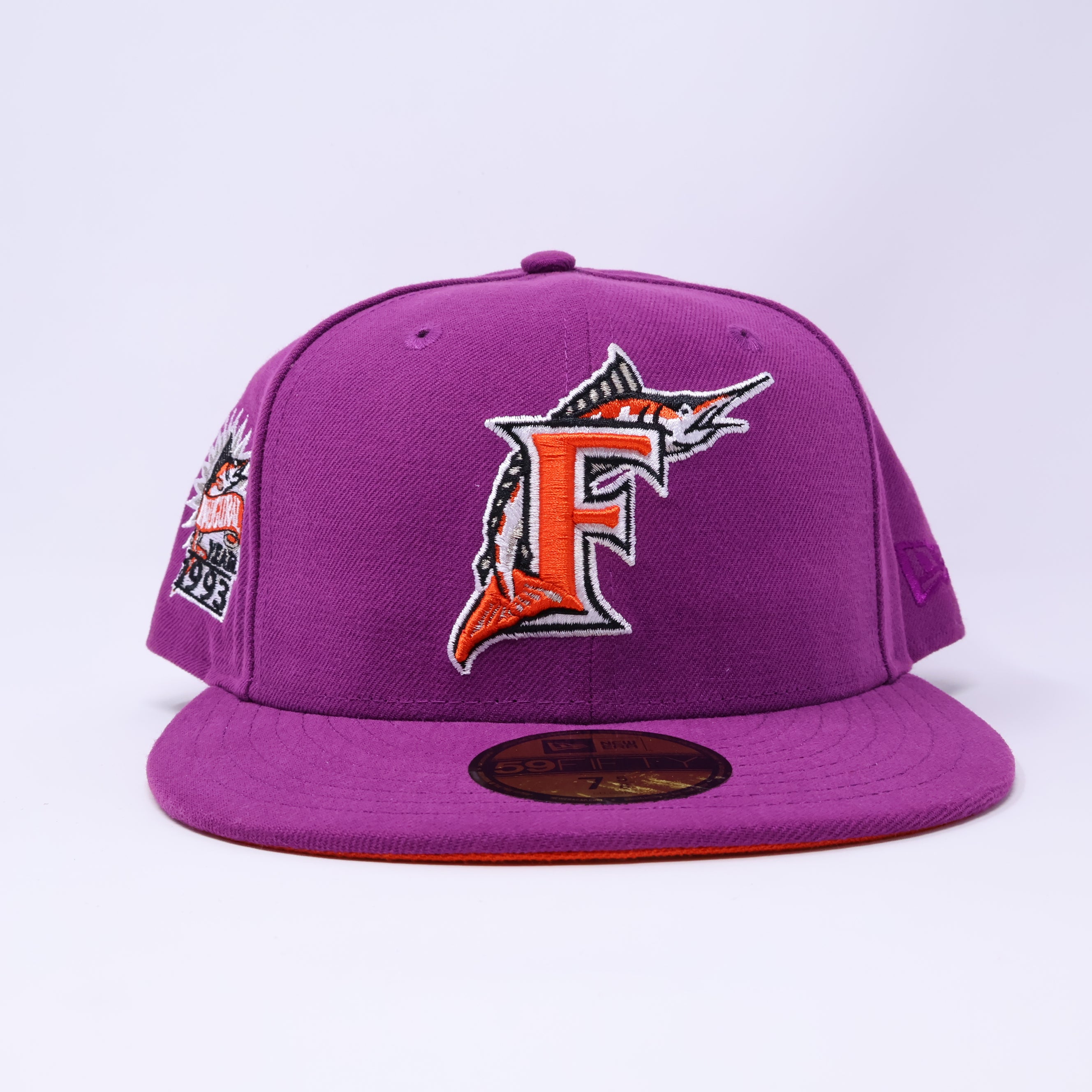 NWT Purple Florida Marlins 1993 Inaugural 59fifty New Era Fitted Hat Cap