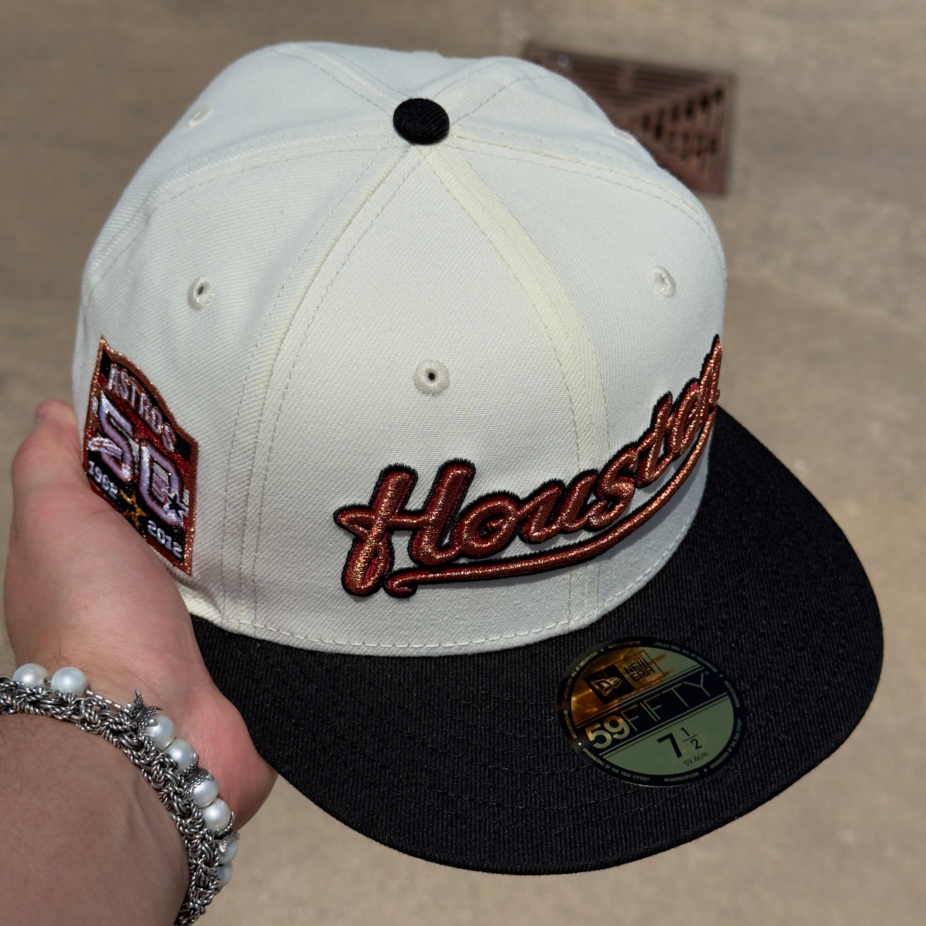 1/2 NEW Chrome Houston Astros 50 Years Copper  59fifty New Era Fitted Hat Cap