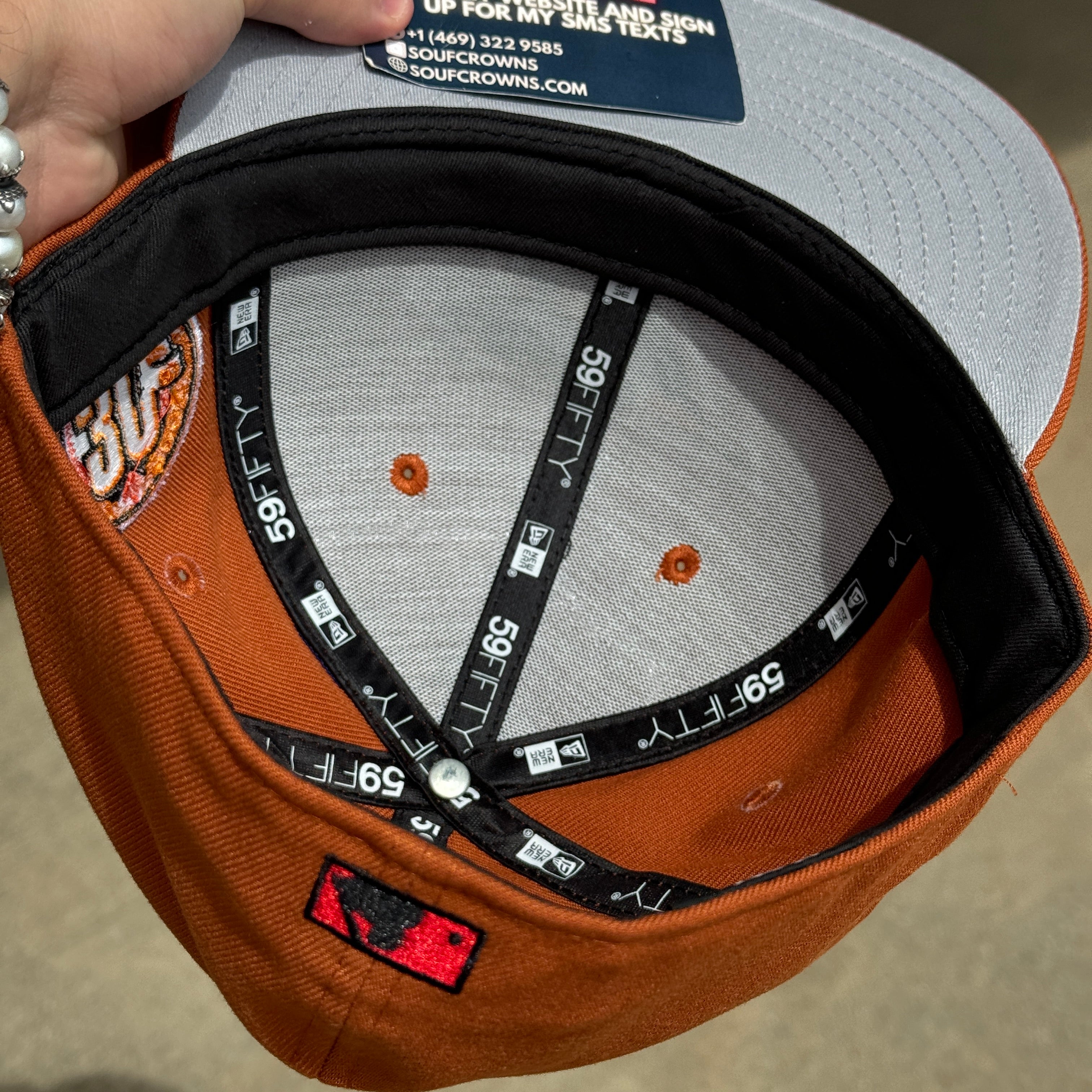 USED 3/4 Rust Orange Toronto Blue Jays 30th Season 59fifty  New Era Fitted Hat Cap