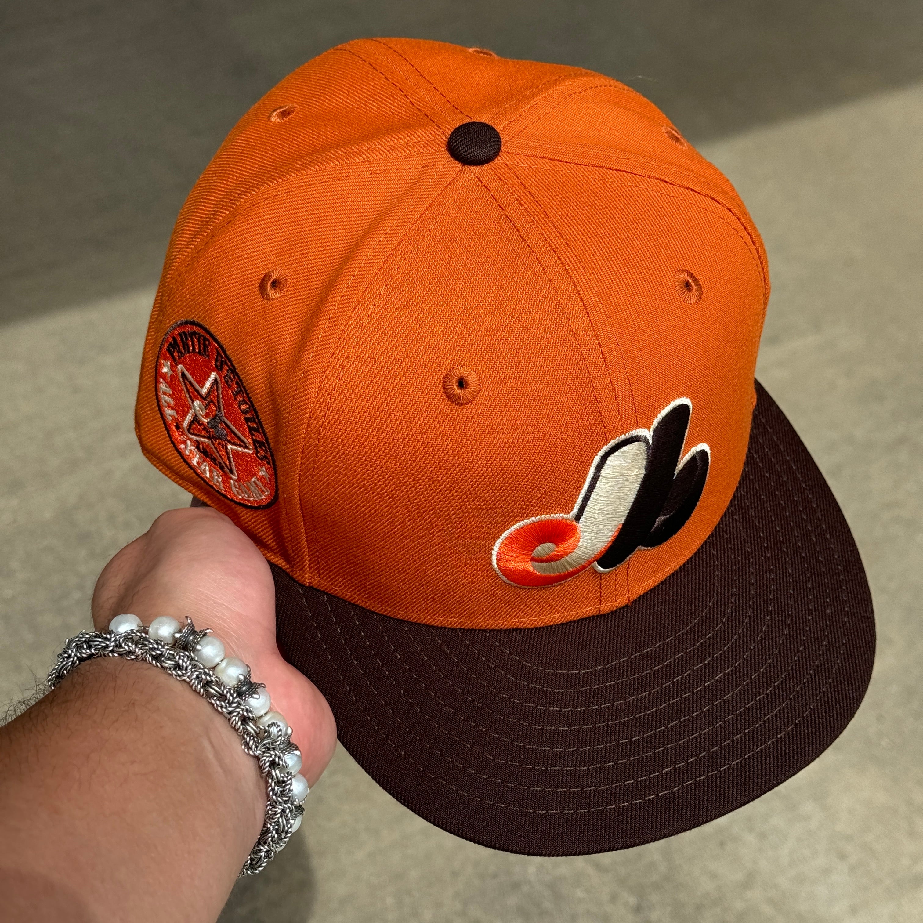 USED 3/4 Rust Orange Montreal Expos 1982 All Star Game 59fifty  New Era Fitted Hat Cap