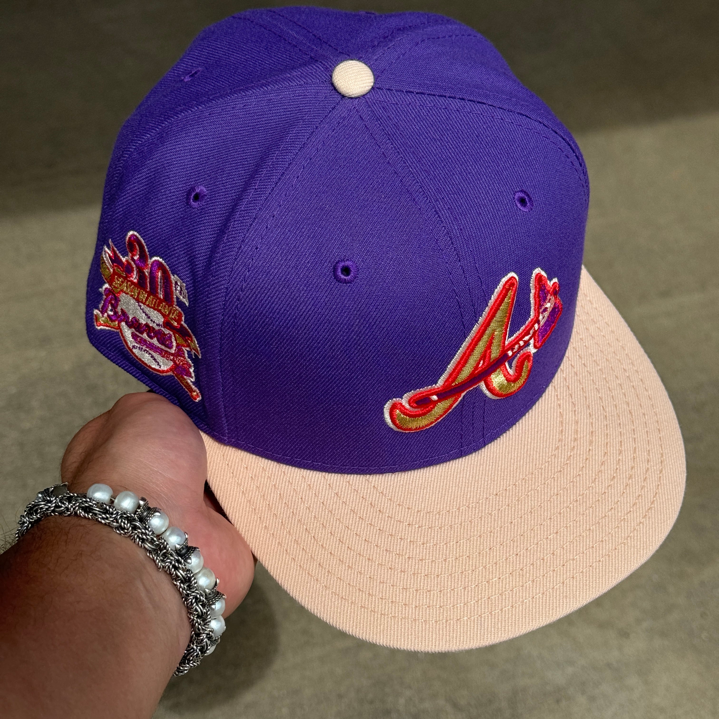 USED 3/4 Purple Atlanta Braves 30th Season 59fifty New Era Fitted Hat Cap