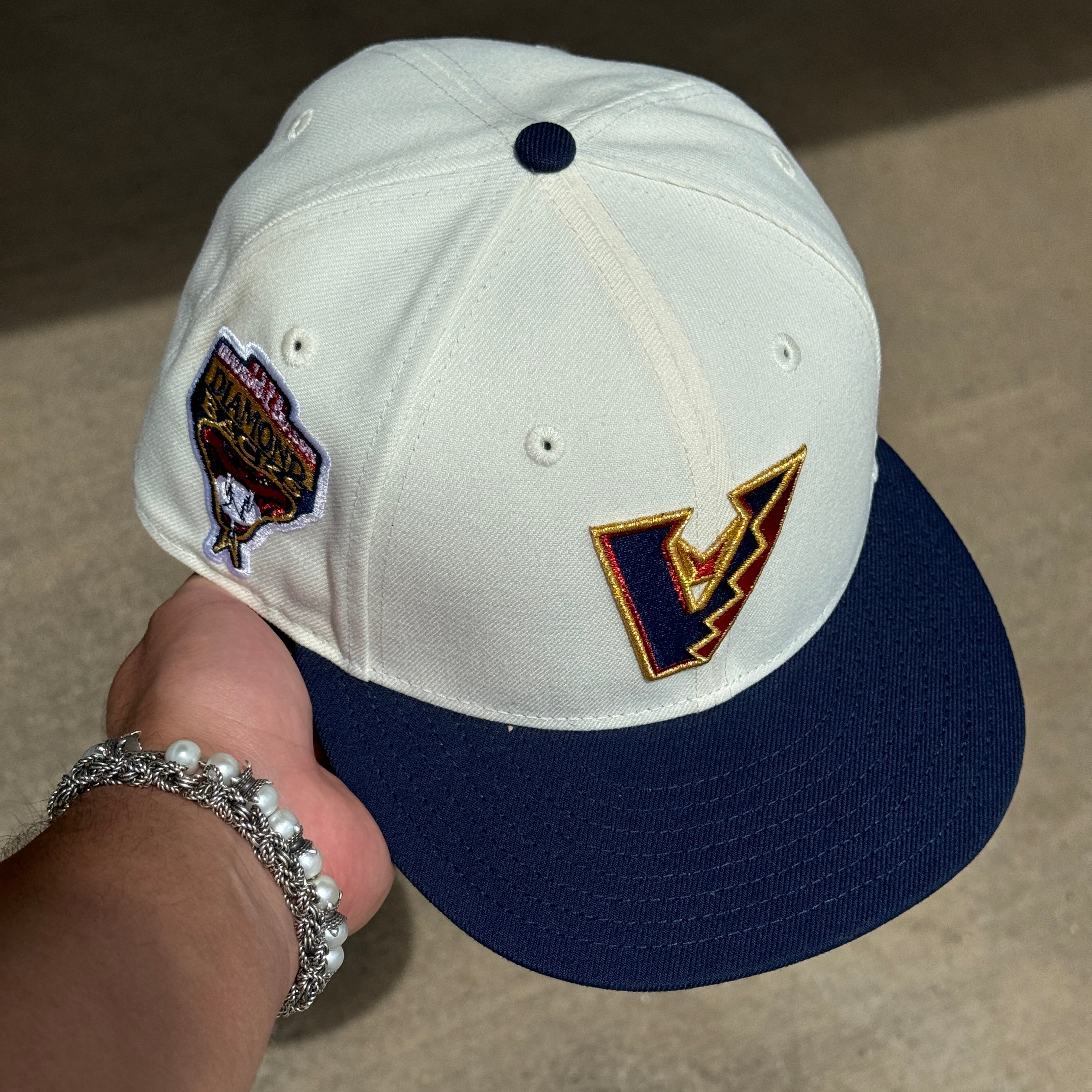 USED 3/4 Chrome Arizona Diamondbacks 1998 Inaugural Season 59fifty  New Era Fitted Hat Cap