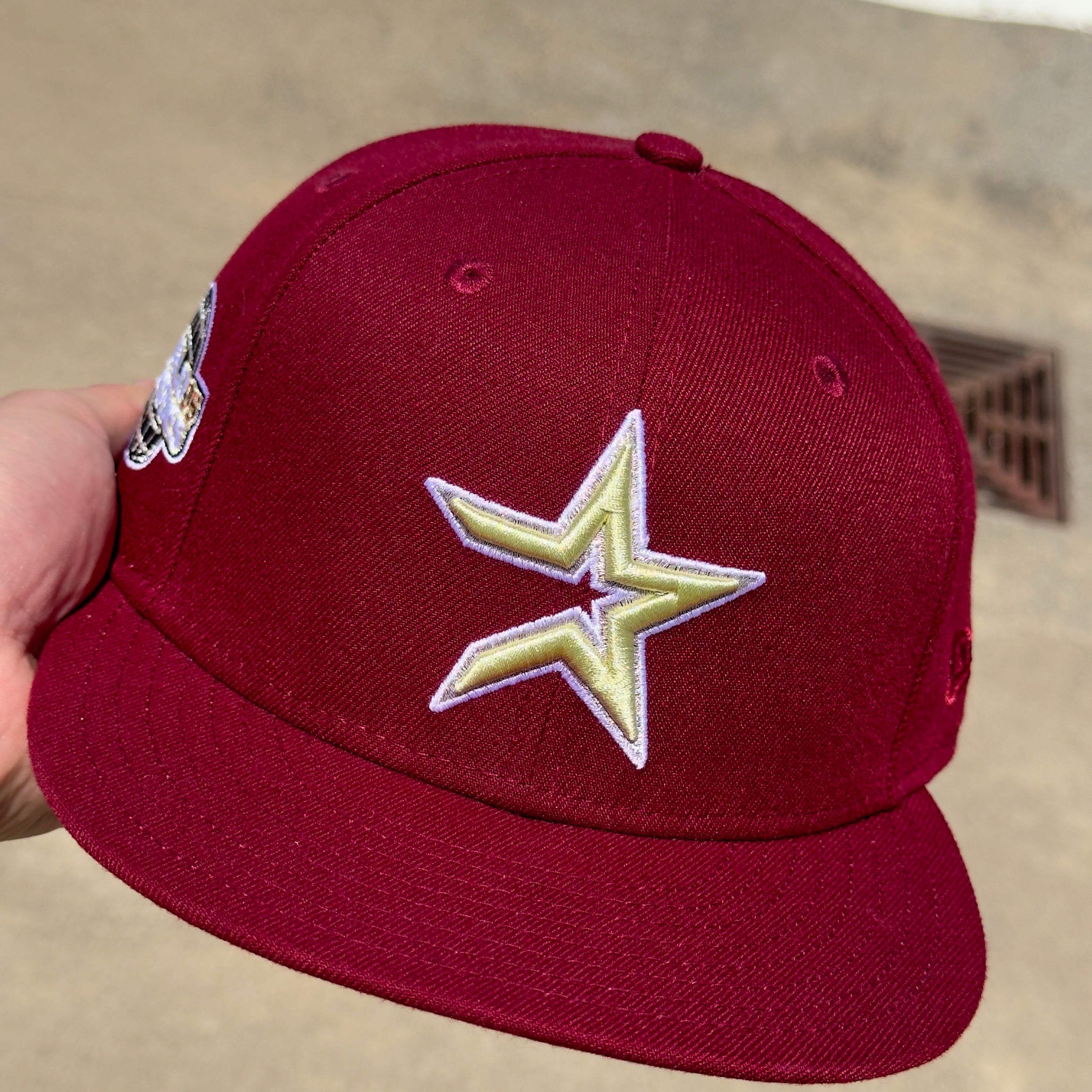 1/2 USED Burgundy Houston Astros 2005 World Series 59fifty New Era Fitted Hat Cap