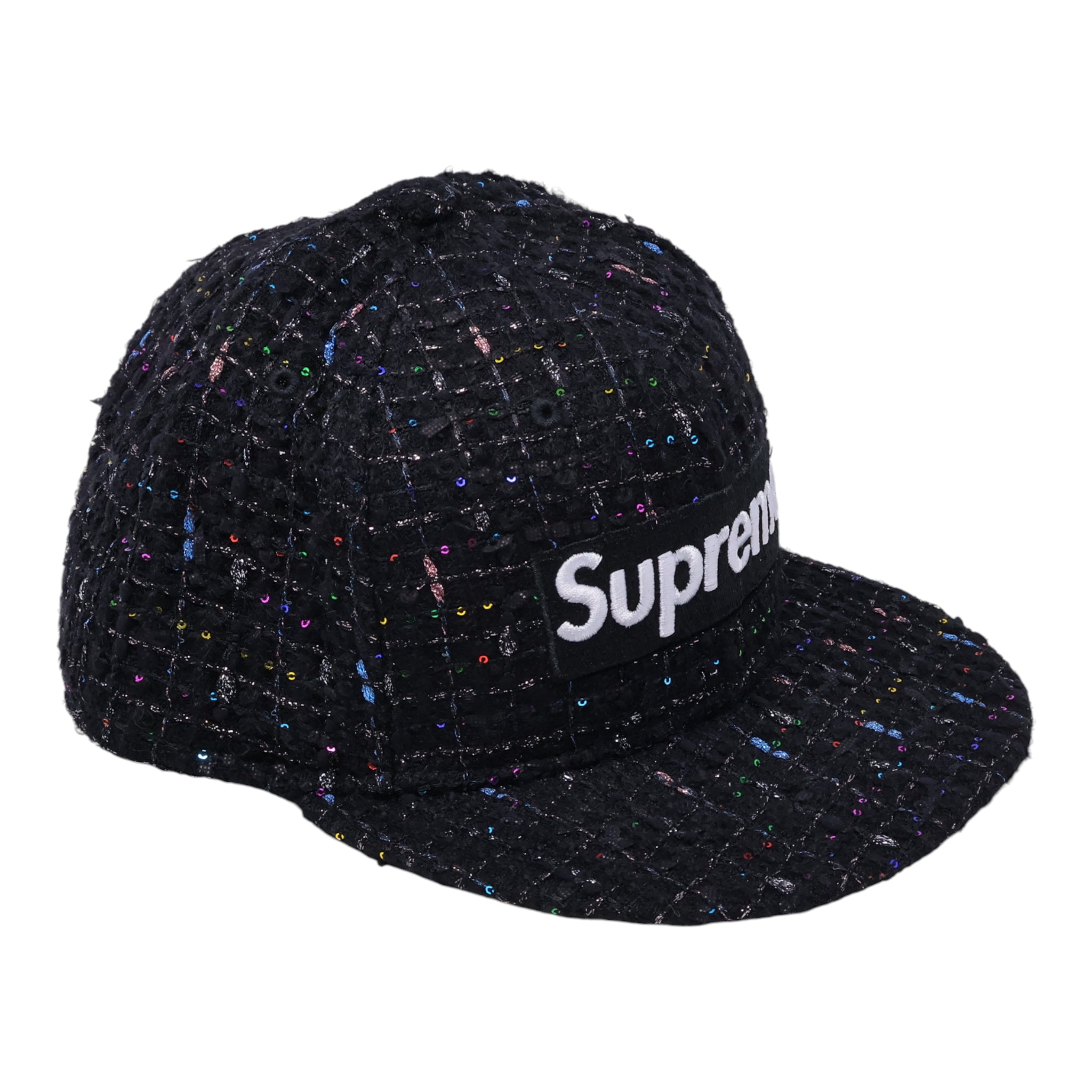 NWT Black Boucle Supreme Box Logo 59fifty New Era Fitted Hat Cap