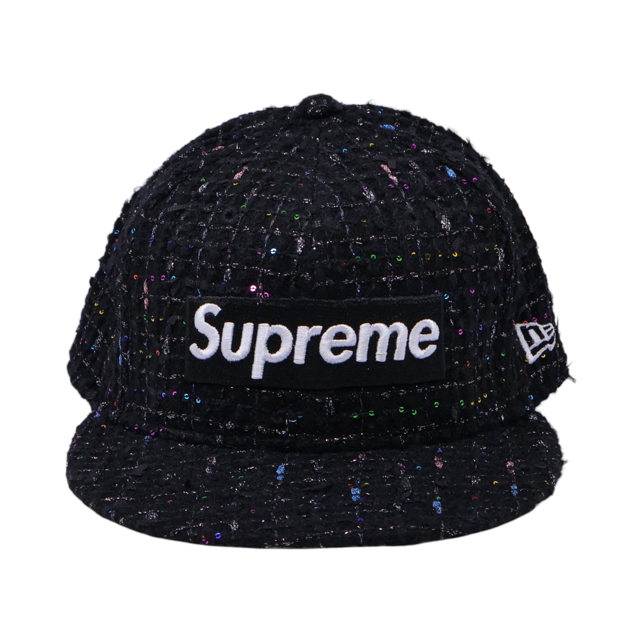 NWT Black Boucle Supreme Box Logo 59fifty New Era Fitted Hat Cap