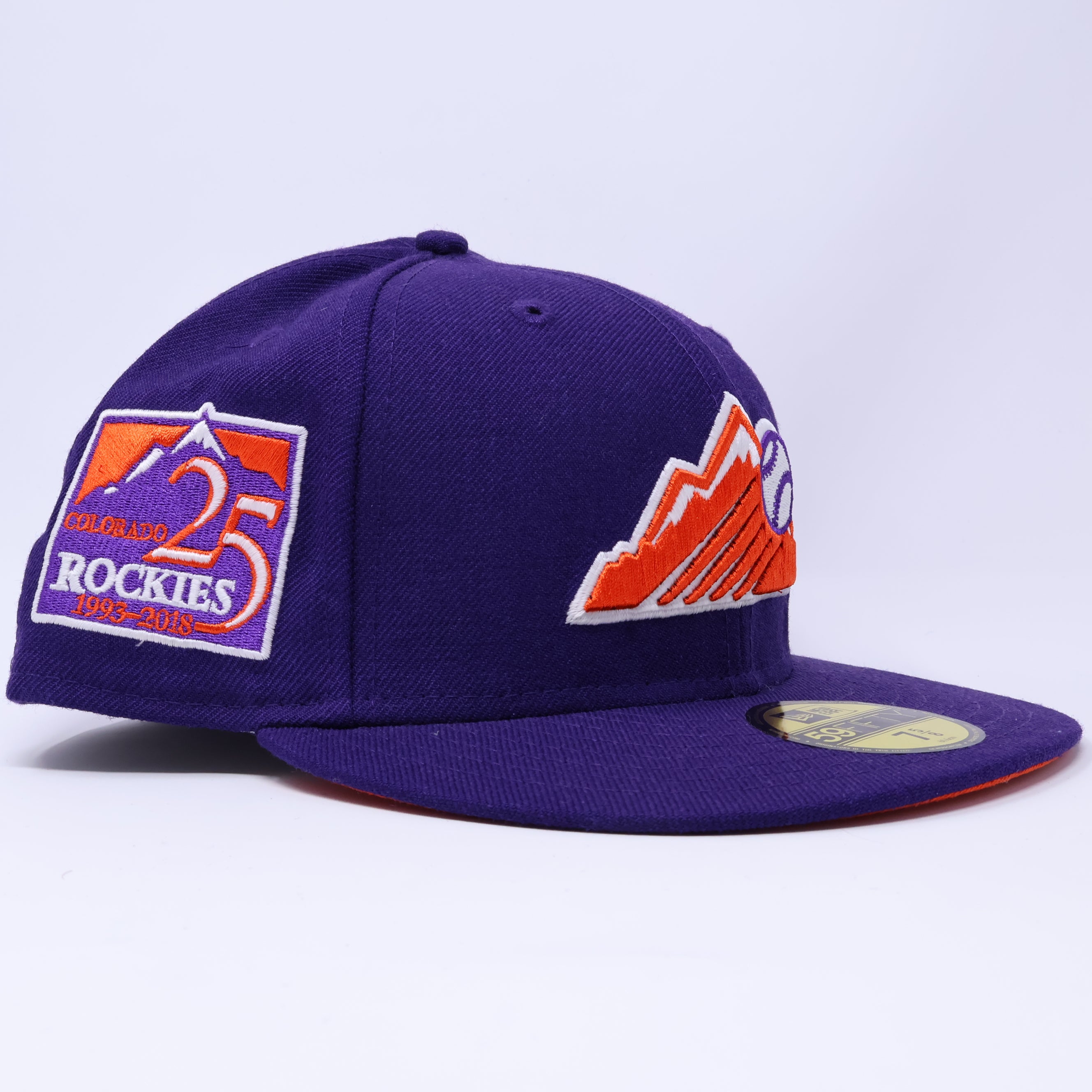 NWT 5/8 Purple Colorado Rockies 25th Anniversary 59fifty New Era Fitted Hat Cap