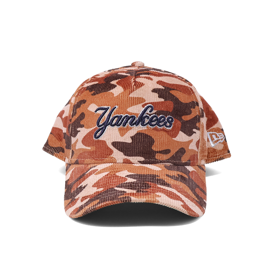 NWT Camo New York Yankees Script Corduroy A-Frame New Era Adjustable Snapback Hat 5 Panel