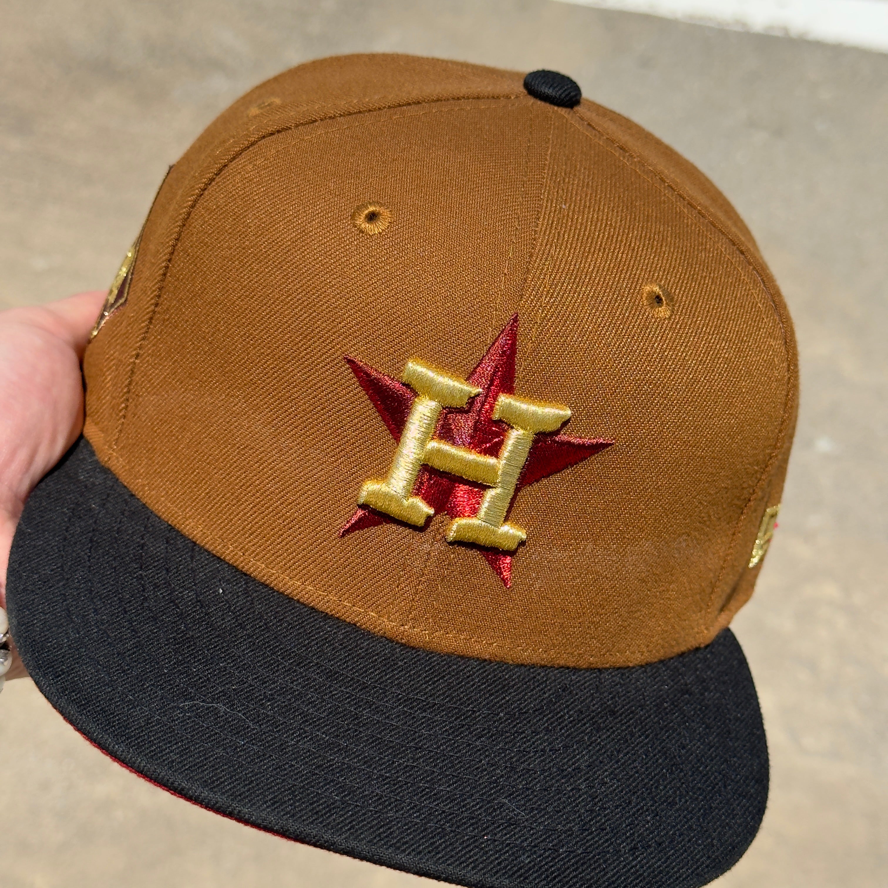 1/2 USED Brown Houston Astros World Series 2017 59fifty New Era Fitted Hat Cap