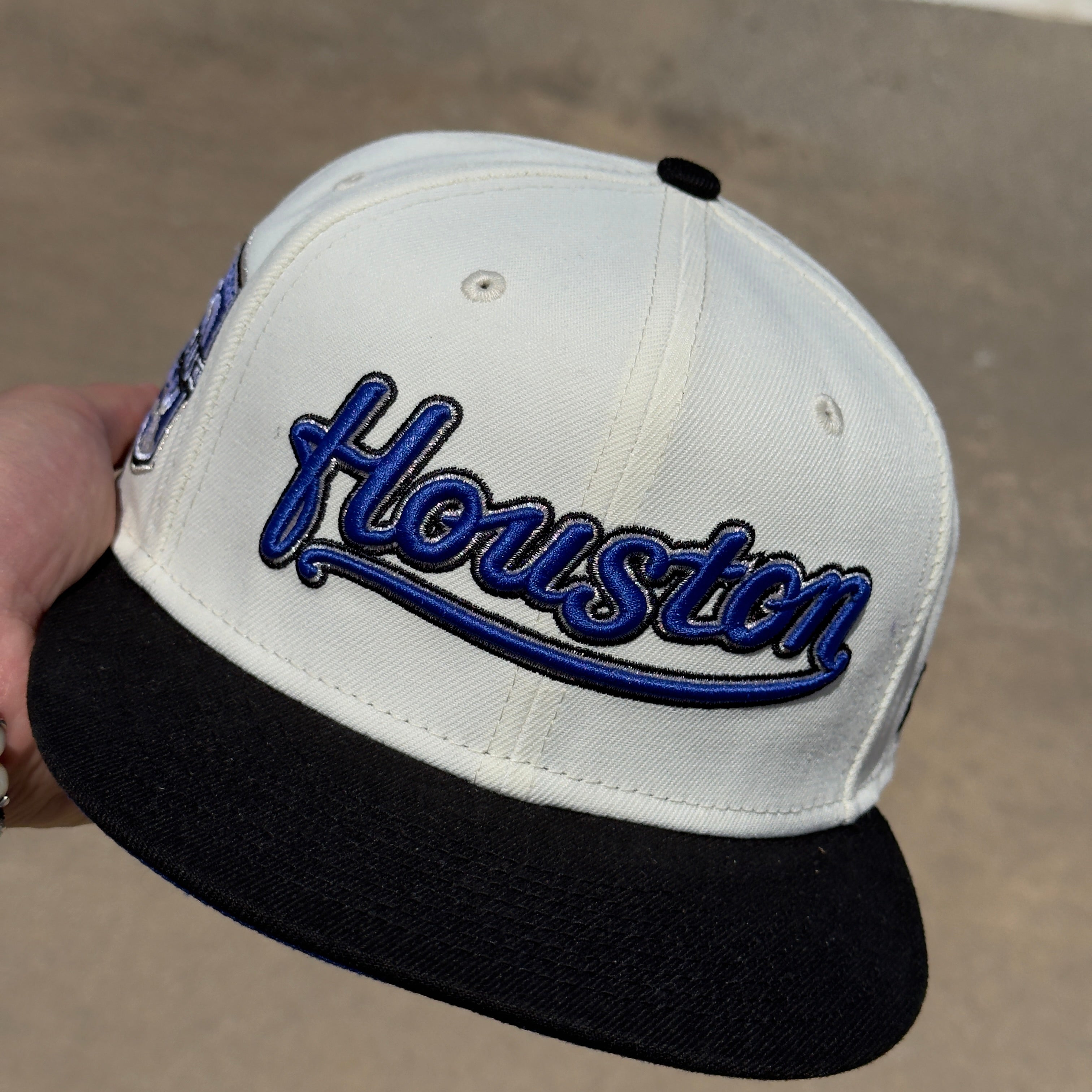 1/2 USED Chrome Houston Astros 20 Years Blue 59fifty New Era Fitted Hat Cap