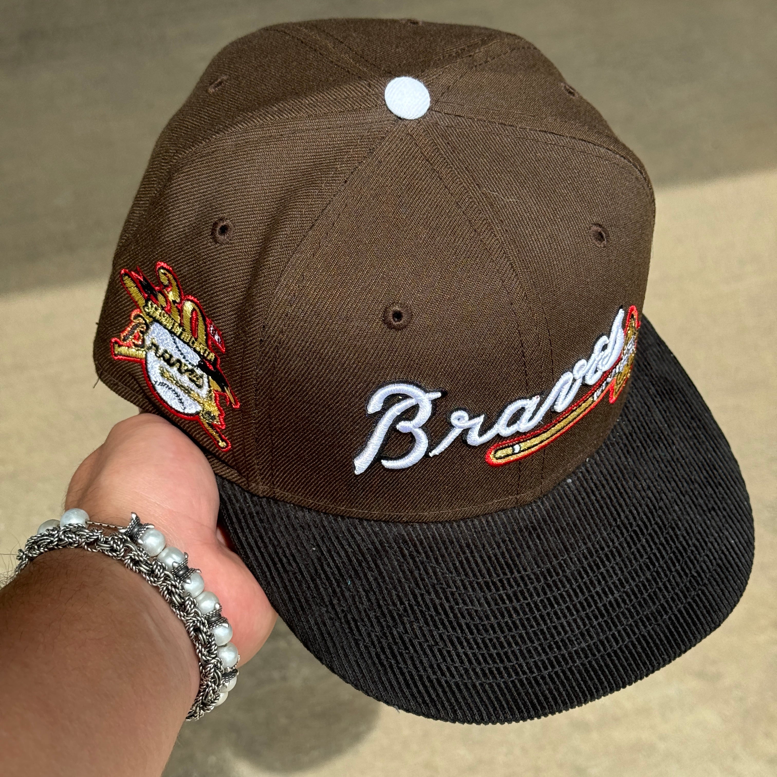 USED 5/8 Brown Atlanta Braves 30th Season 59fifty New Era Fitted Hat Cap