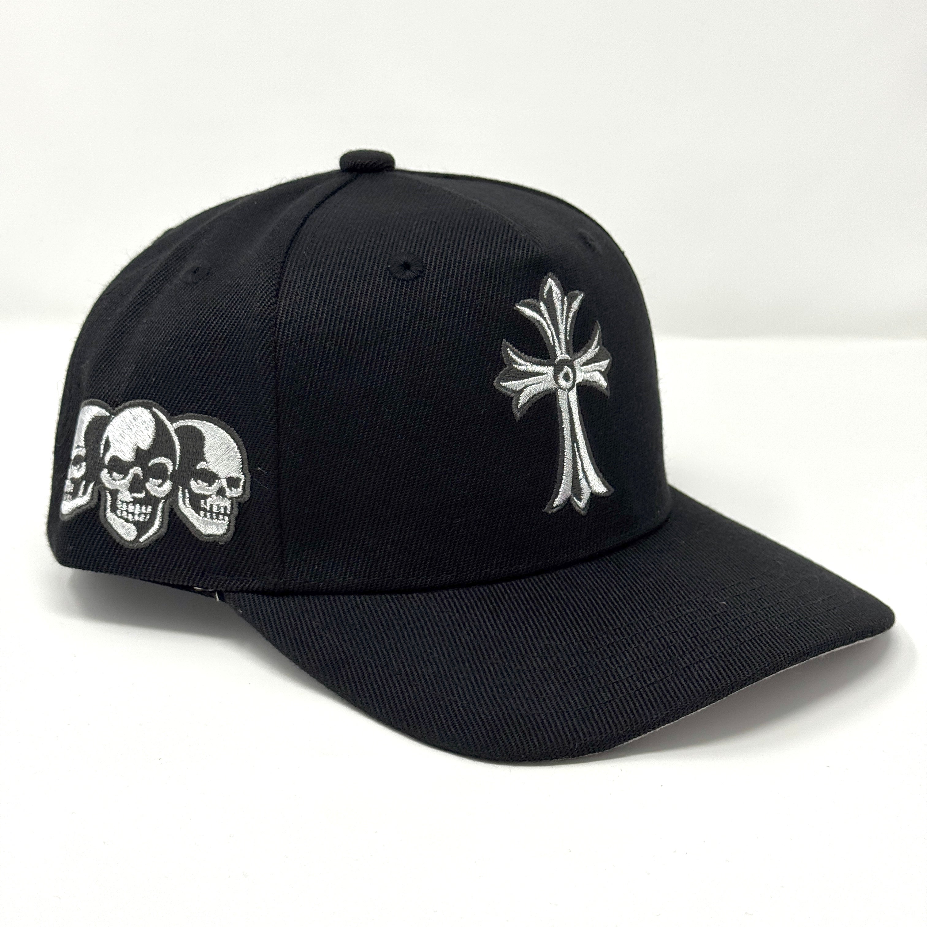 Black Chrome Hearts Inspired Hat 5 Panel Baseball Cap Hollywood