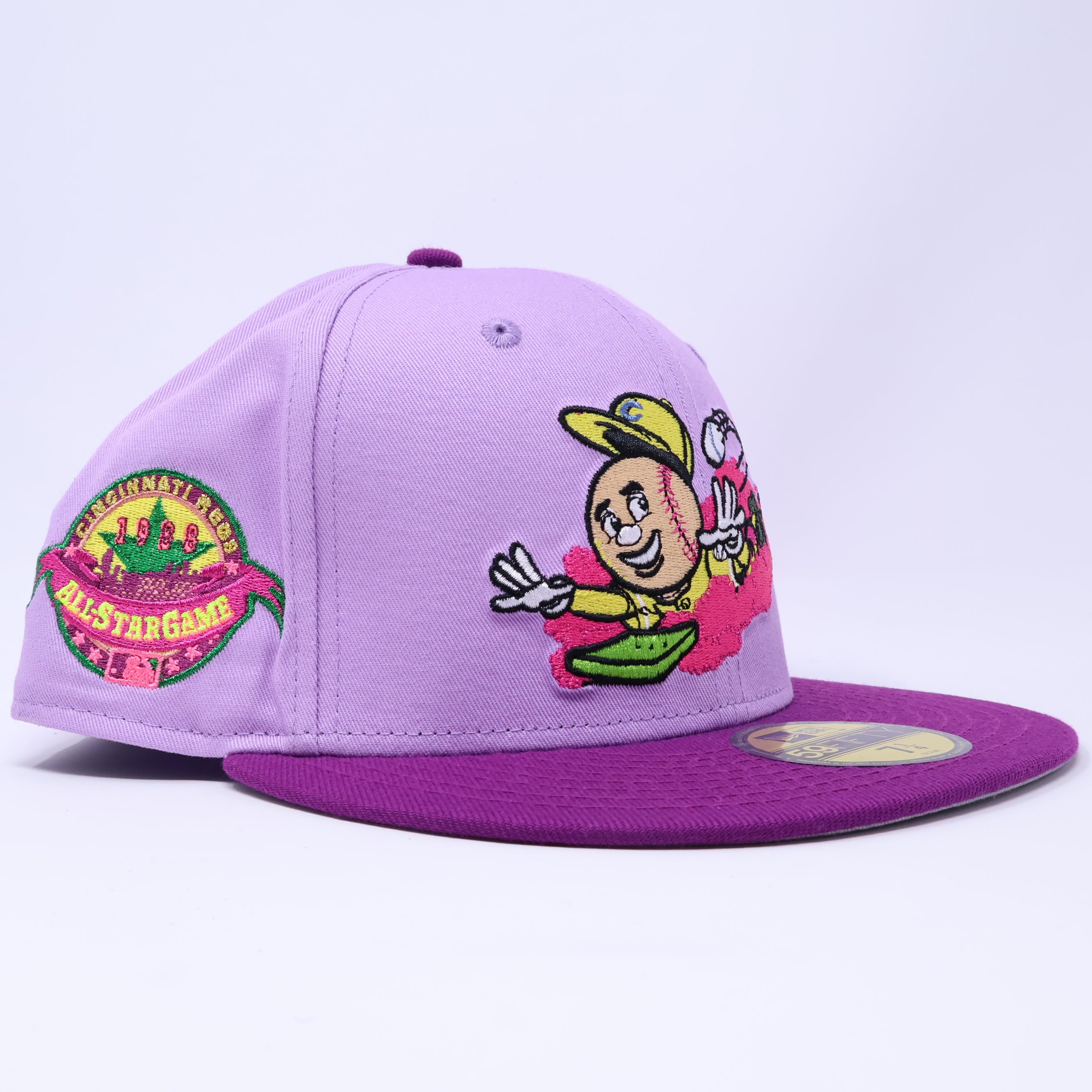 NWT 1/4 Purple Cincinnati Reds 1988 All Star Game 59fifty New Era Fitted Hat Cap
