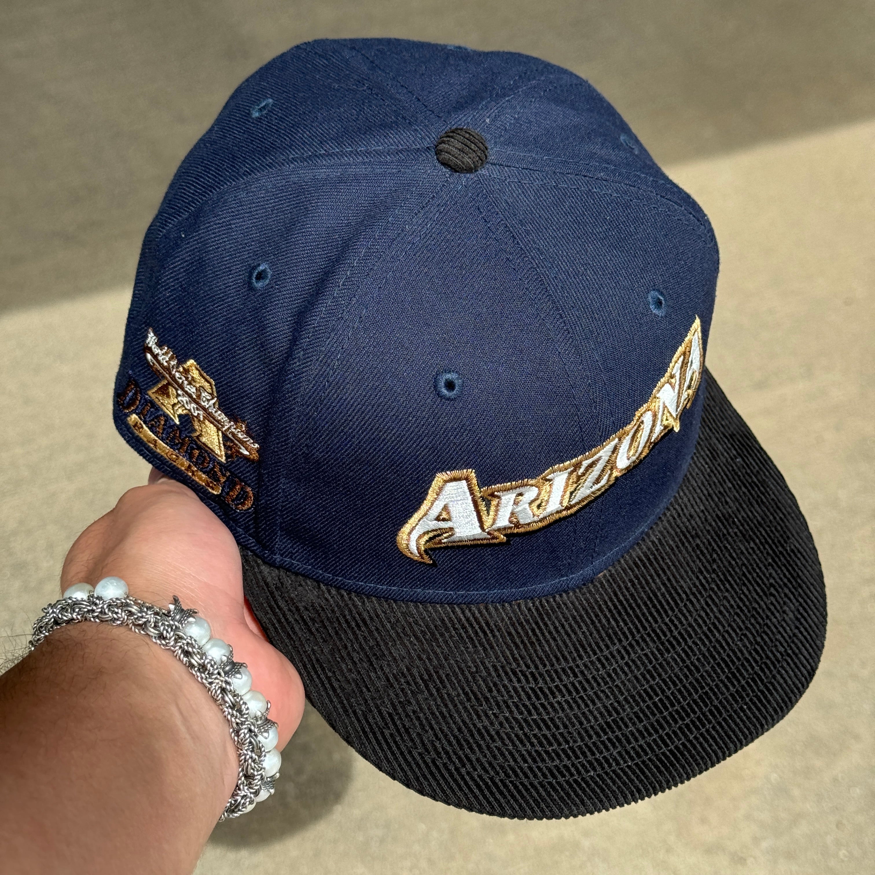 USED 5/8 Navy Arizona Diamondbacks 2001 World Series 59fifty New Era Fitted Hat Cap