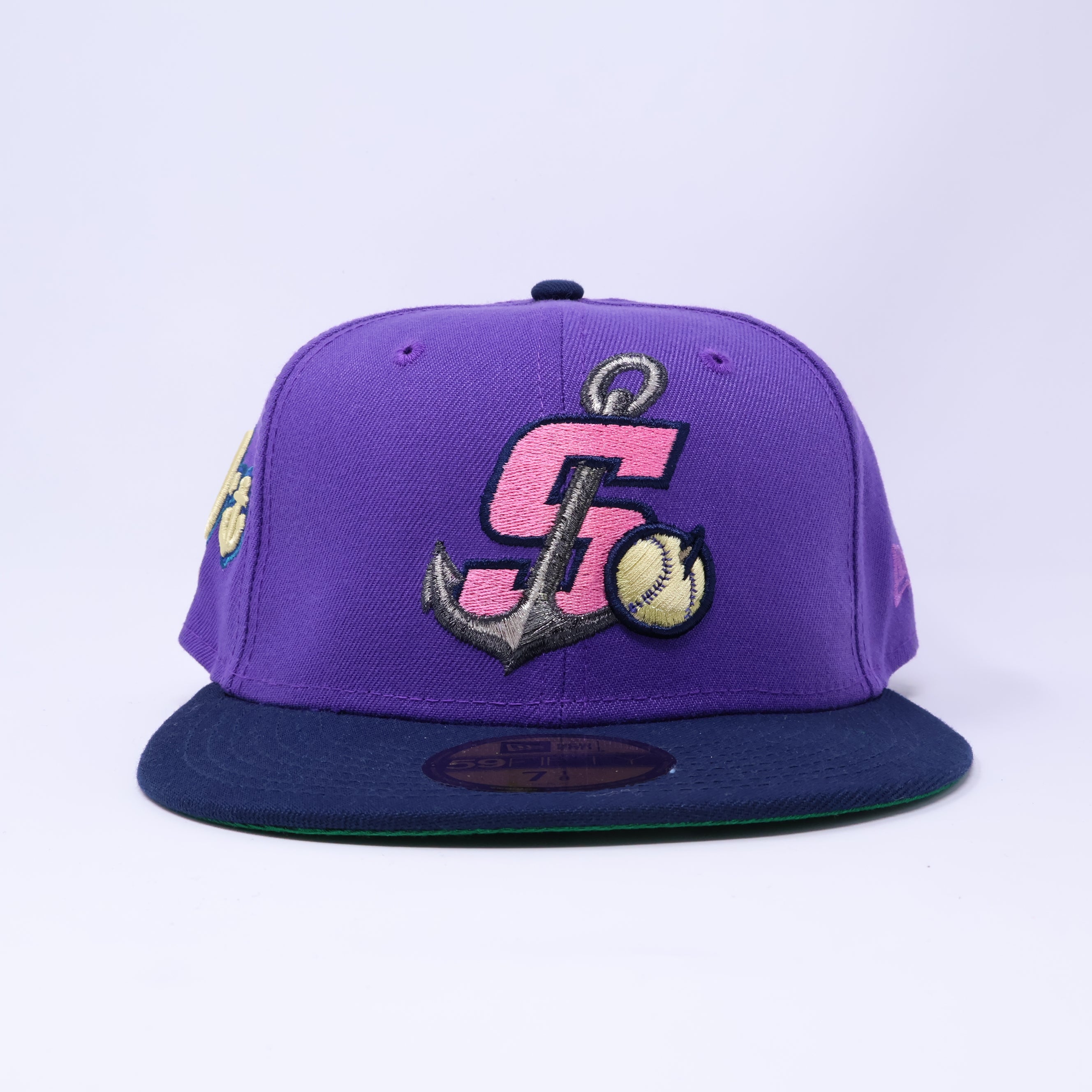 NWT 7 1/8 Purple Stockton Ports Secret Adversary  59fifty New Era Fitted Hat Cap