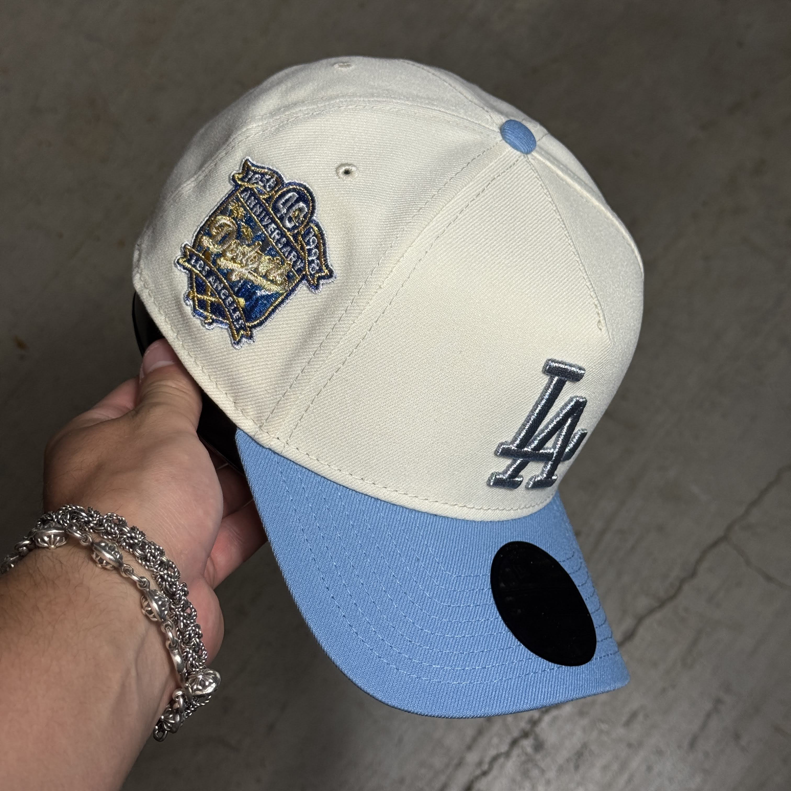 NWT Chrome Los Angeles Dodgers 40th Anniversary 9Forty New Era Adjustable Hat