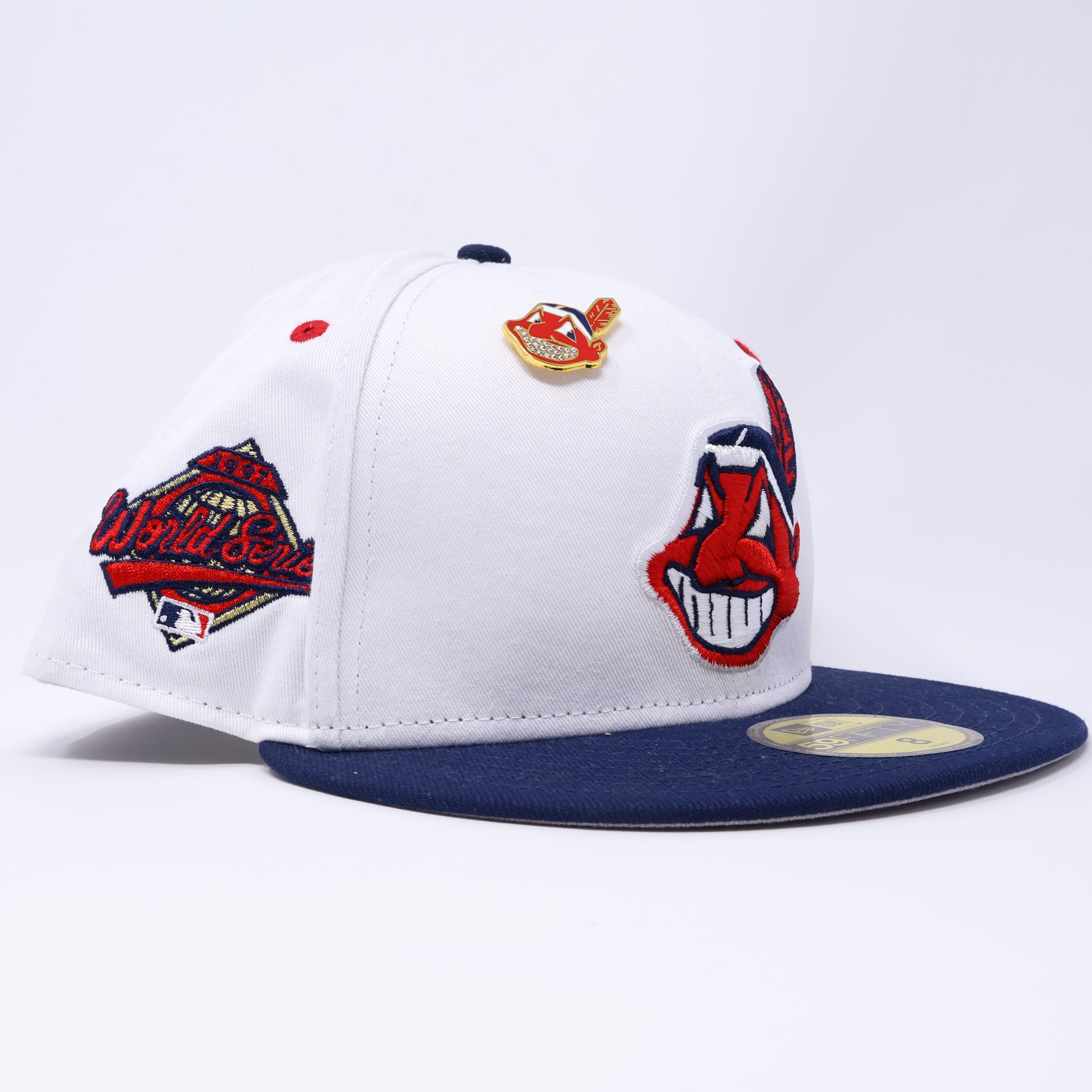 White Cleveland Indian Guardian Chief Wahoo Banned 1997 59FIFTY New Era Fitted Hat