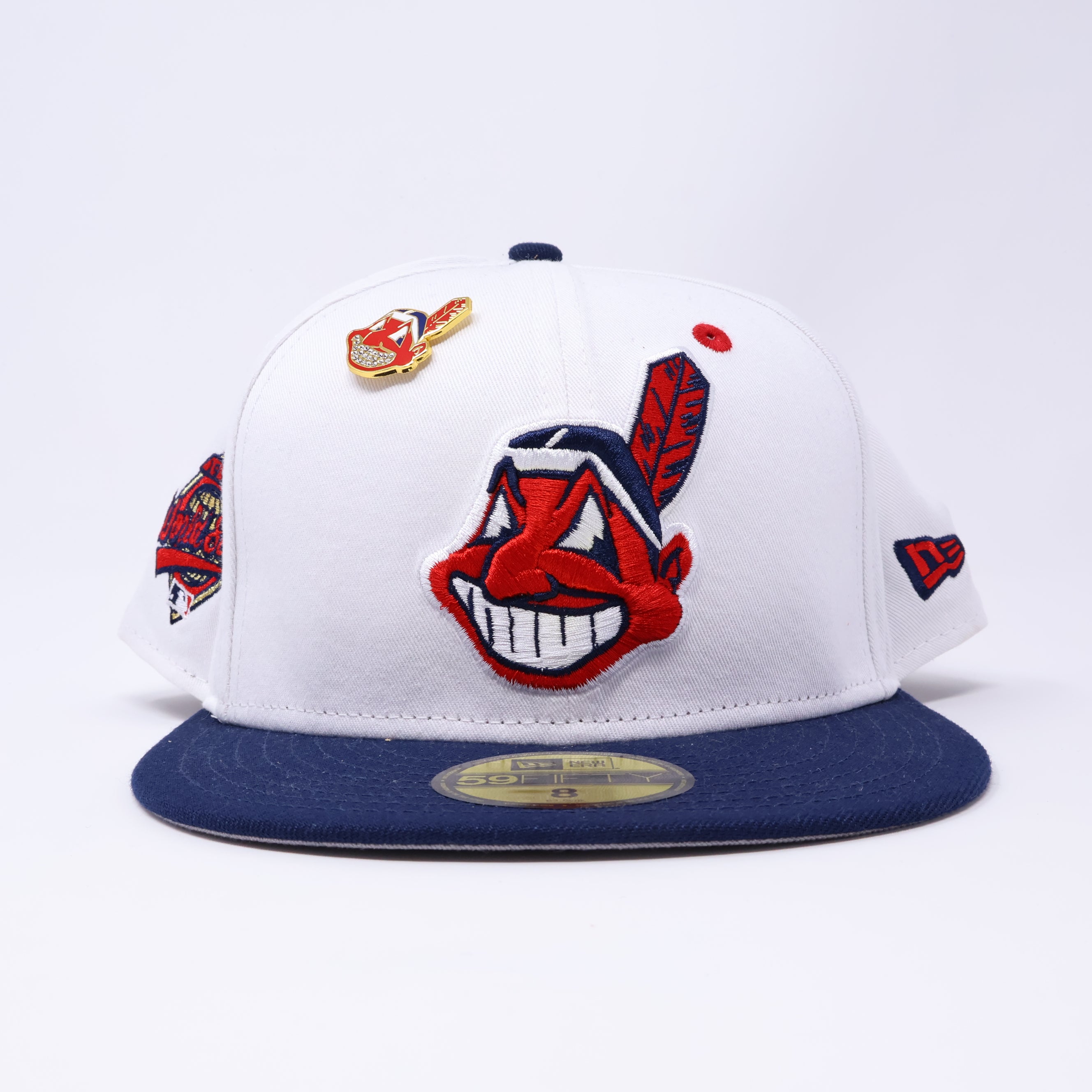 White Cleveland Indian Guardian Chief Wahoo Banned 1997 59FIFTY New Era Fitted Hat