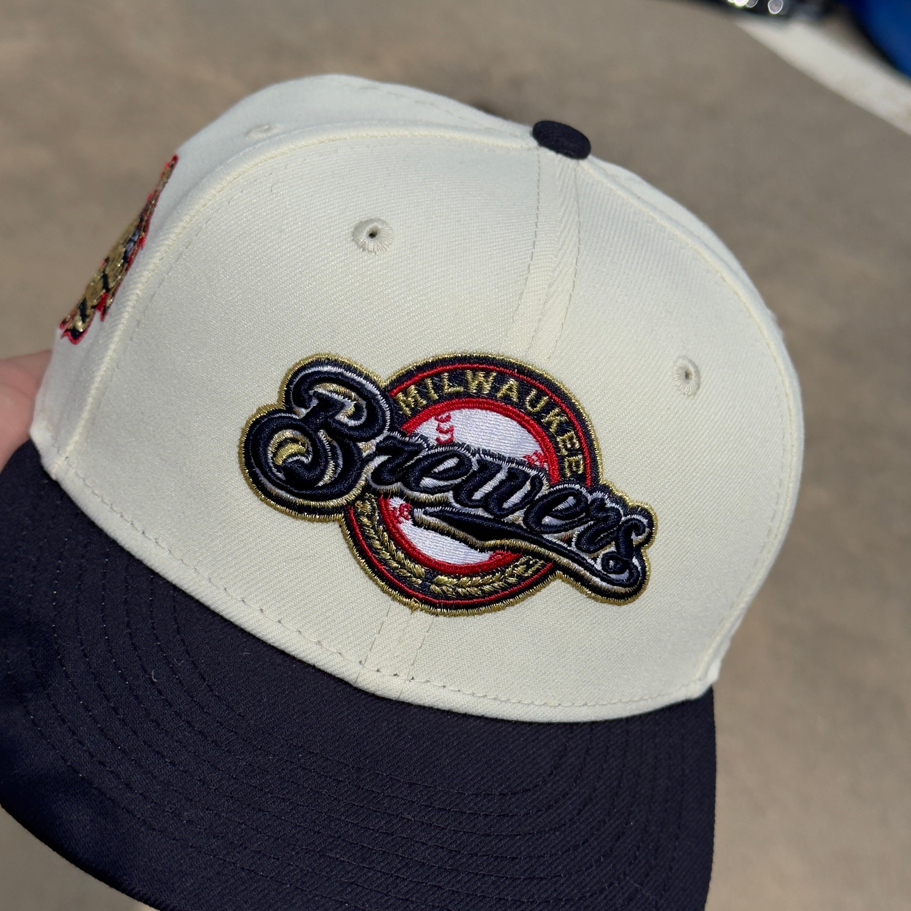 1/8 USED Chrome Milwaukee Brewers All Star Game 59fifty New Era Fitted Hat Cap